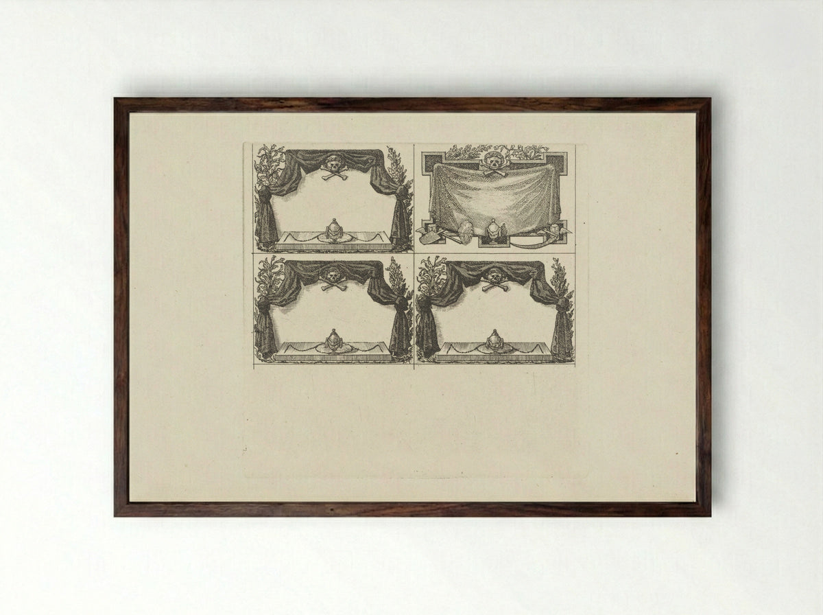Designs for Mourning Announcements - Jacob Schwartzenbach - Framed Print Dark Wood