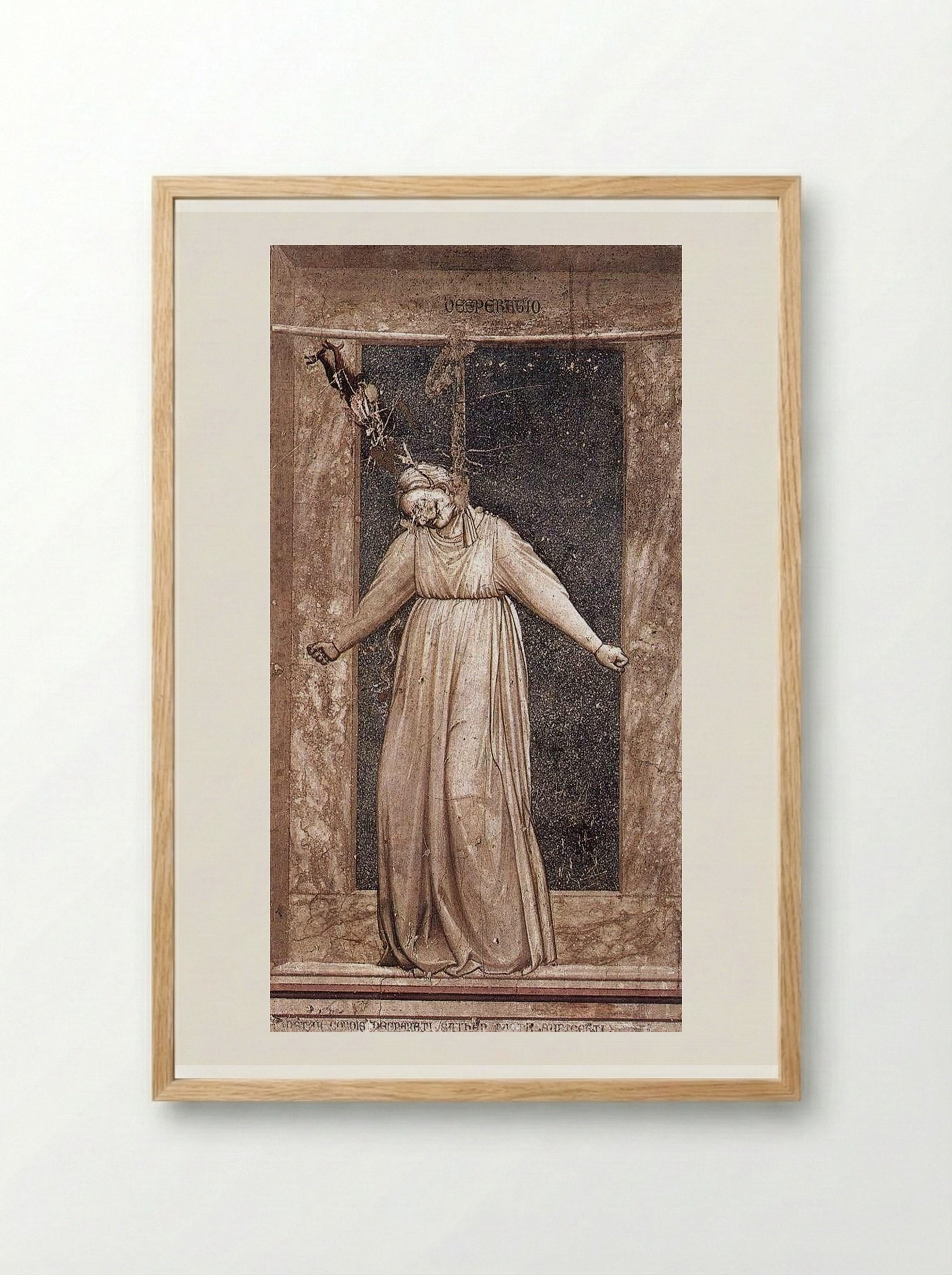 Desperatio (Allegory of Despair) - Giotto di Bondone - Framed Print Wood