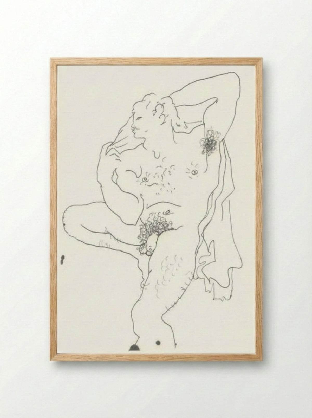 Dessin érotique - Jean Cocteau - Framed Print Wood