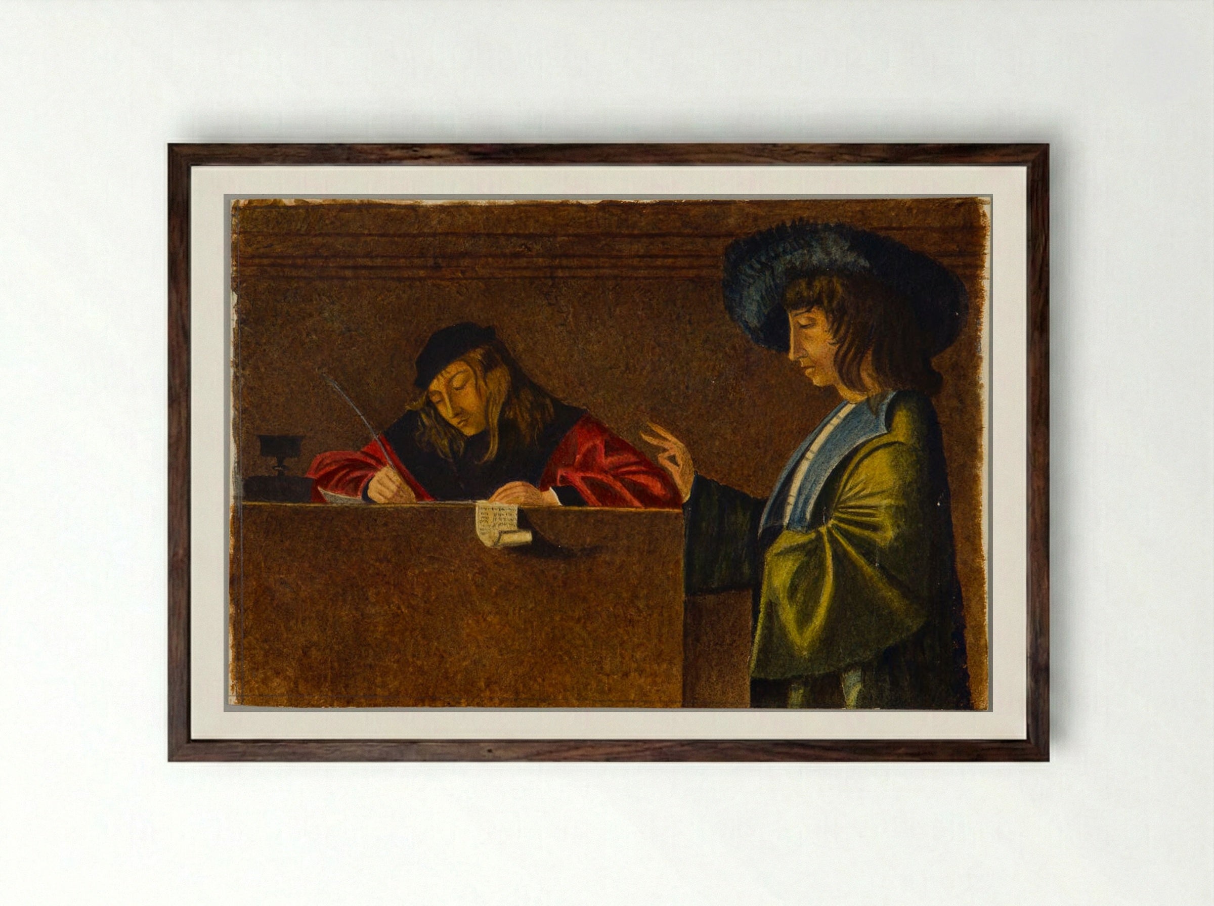 Detail from the Ambassadors Departing, after Carpaccio - Denman Waldo Ross - Framed Print Dark Wood