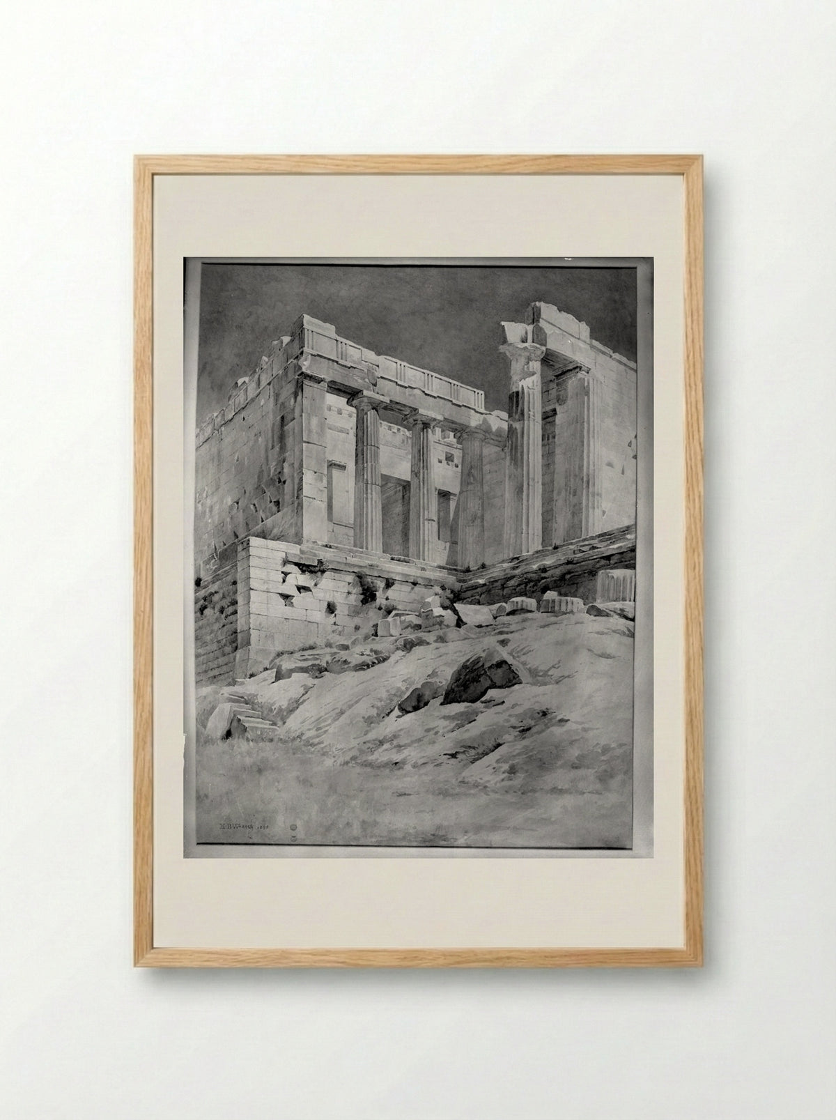 Detail of the Acropolis: The Propylaea - Harold Broadfield Warren - Framed Print Wood