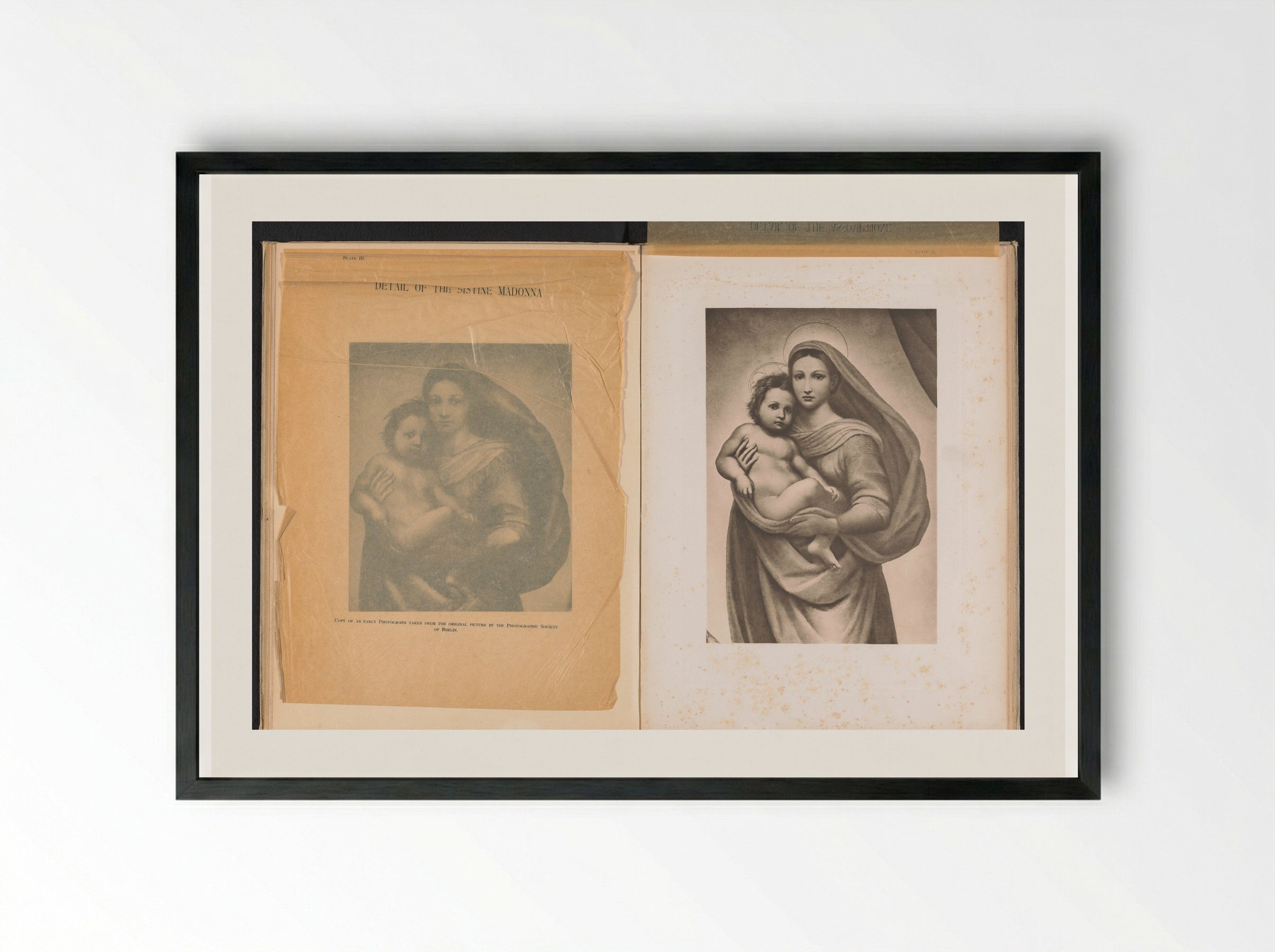 Detail of the Sistine Madonna - Adolphe Braun & Cie. - Framed Print Black