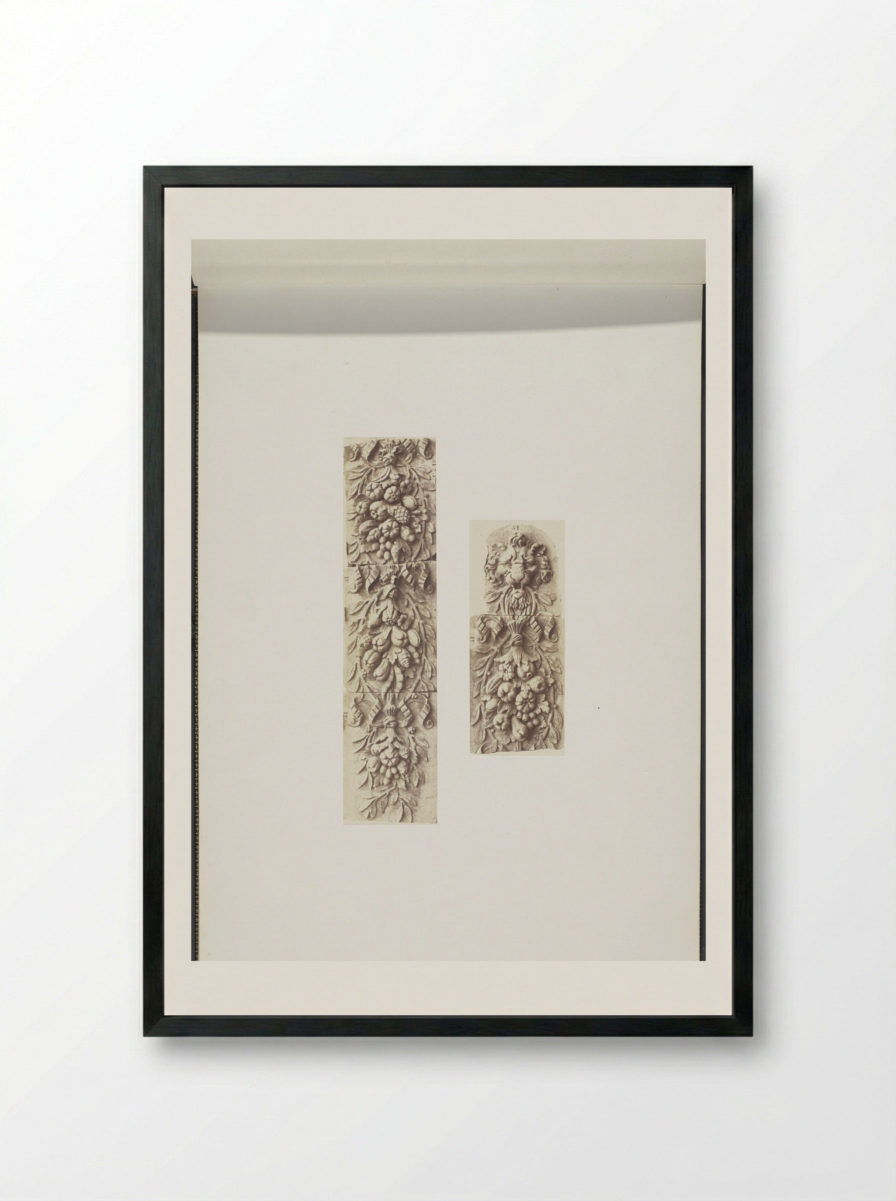 Details of the Decoration on the First Floor of the Palais de Rohan - Édouard Denis Baldus - Framed Print Black