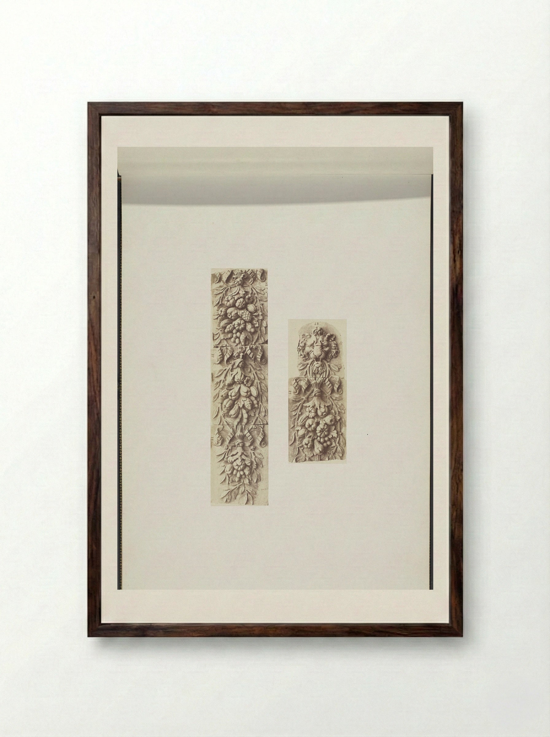 Details of the Decoration on the First Floor of the Palais de Rohan - Édouard Denis Baldus - Framed Print Dark Wood