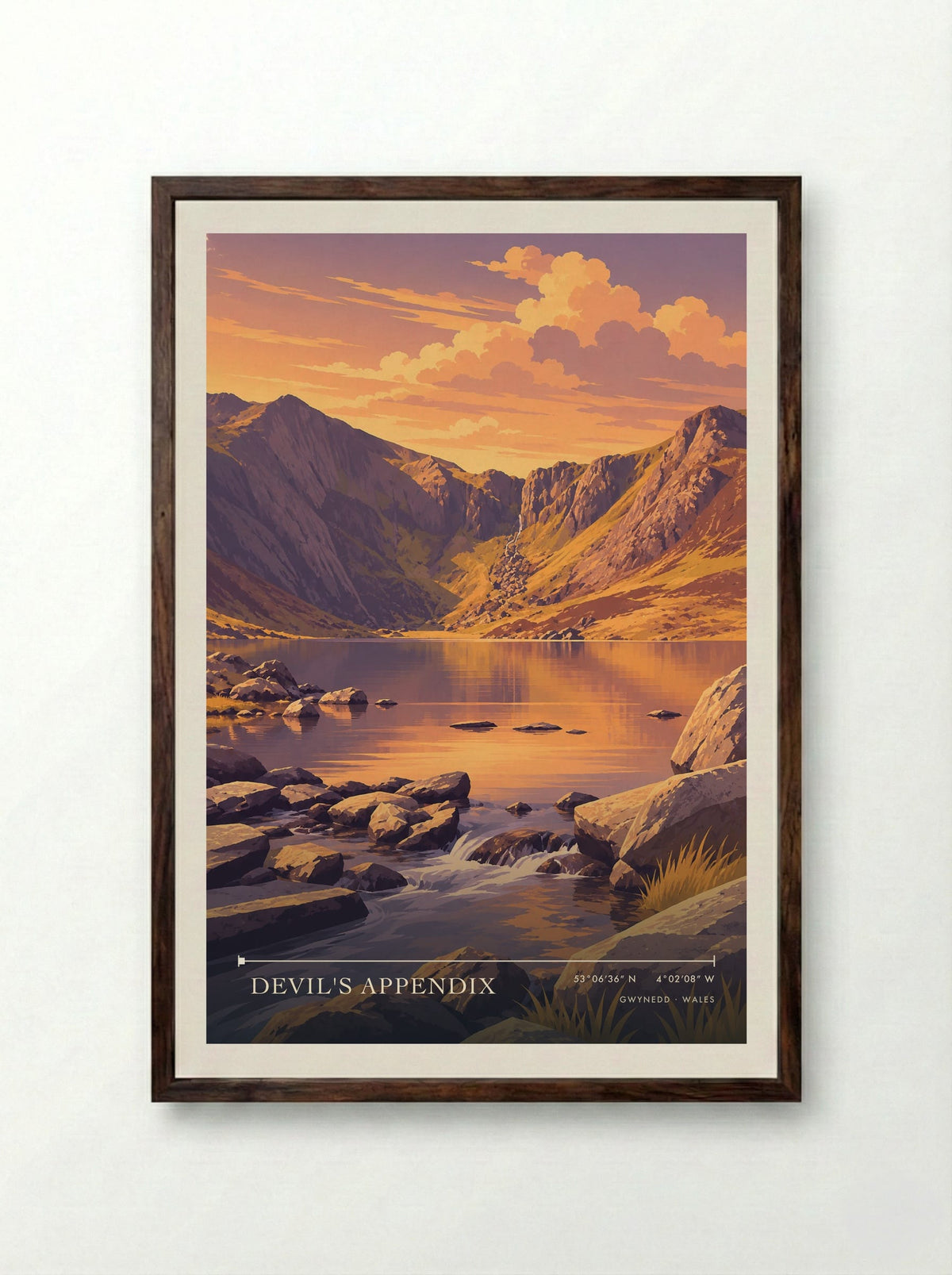 Devil's Appendix, Gwynedd | Travel Poster - Framed Print Dark Wood