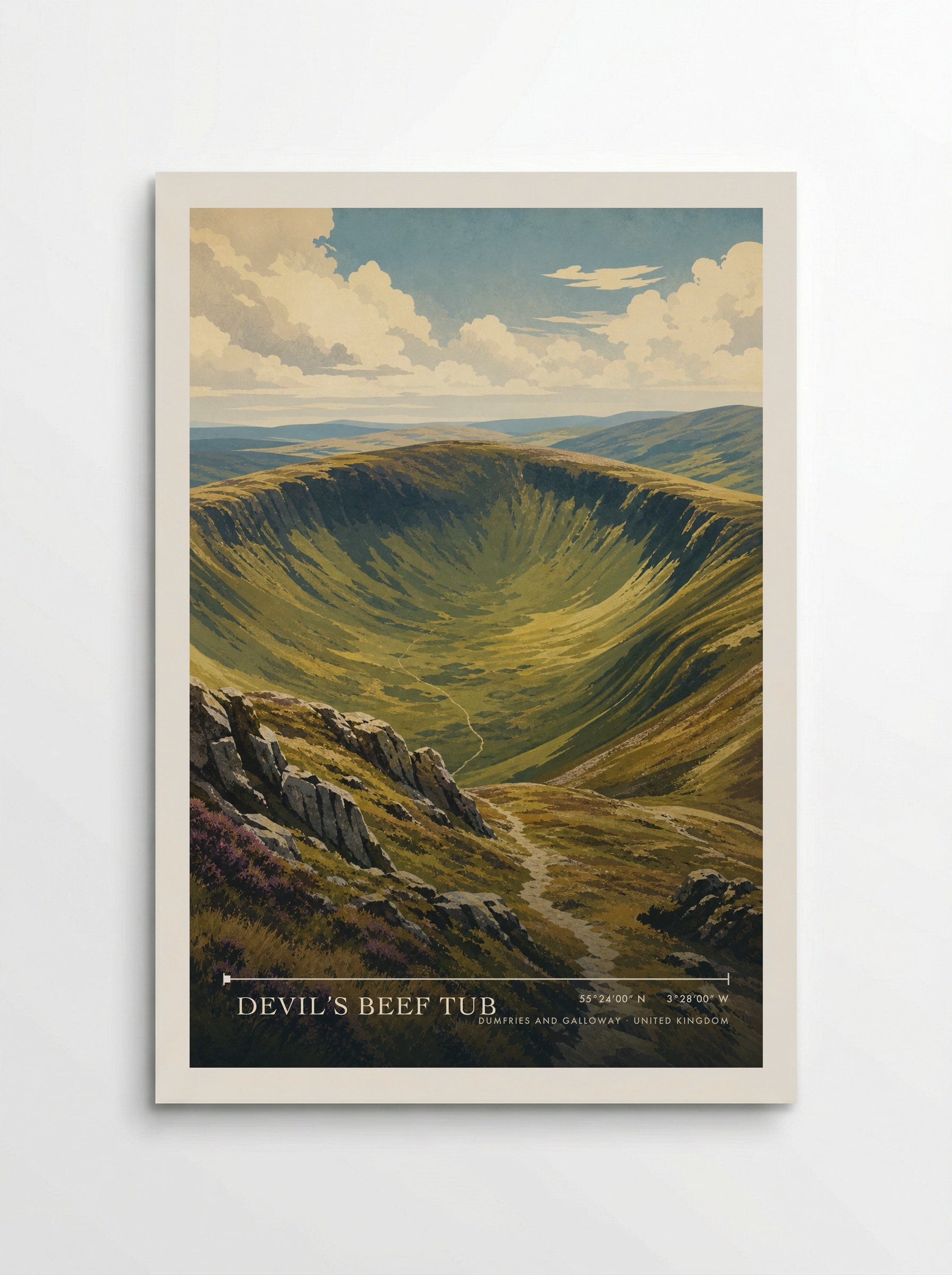 Devil’s Beef Tub Dumfries and Galloway United Kingdom Travel Poster - Poster