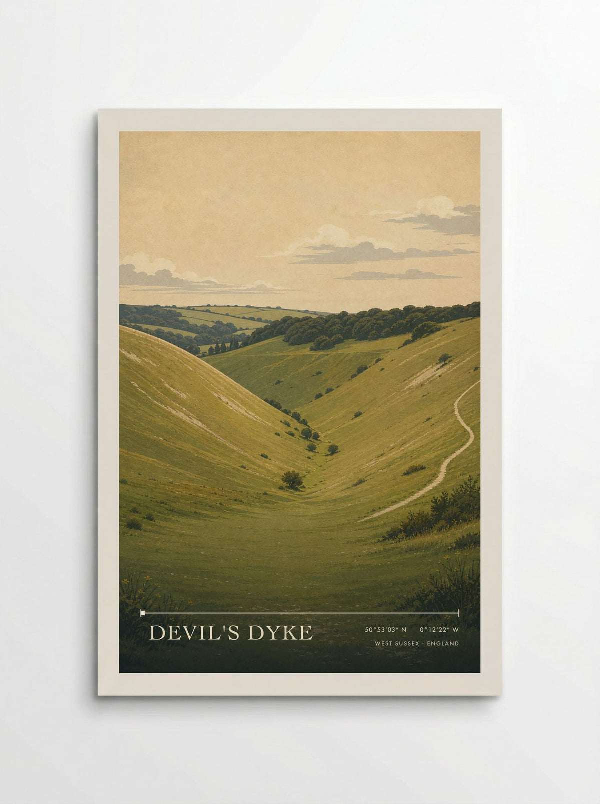 Devil's Dyke West Sussex England Travel Poster - Poster