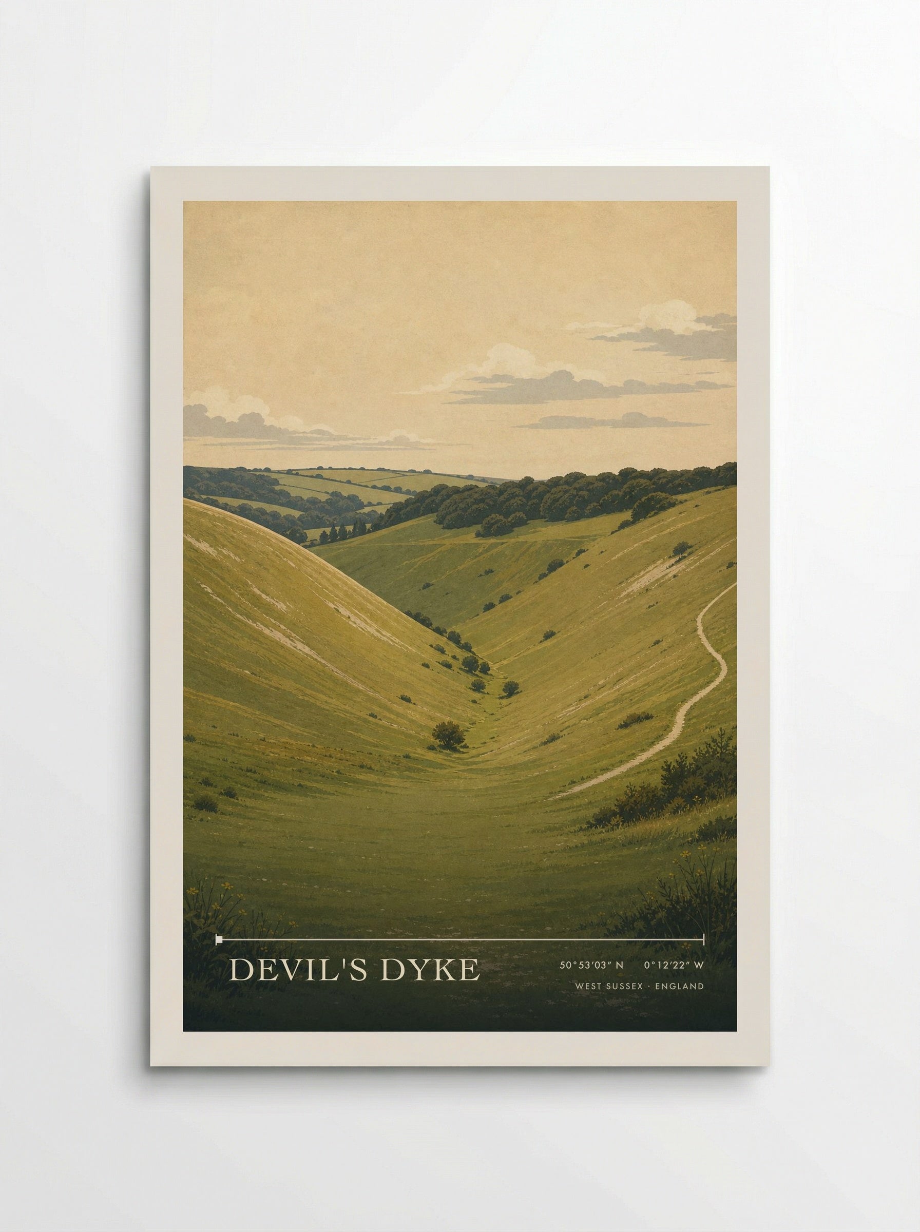 Devil's Dyke West Sussex England Travel Poster - Poster