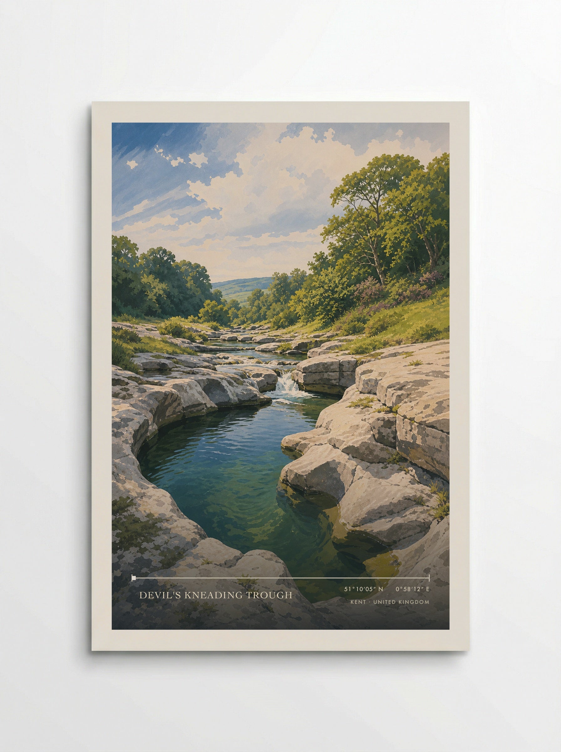 Devil's Kneading Trough Kent United Kingdom Travel Poster - Poster