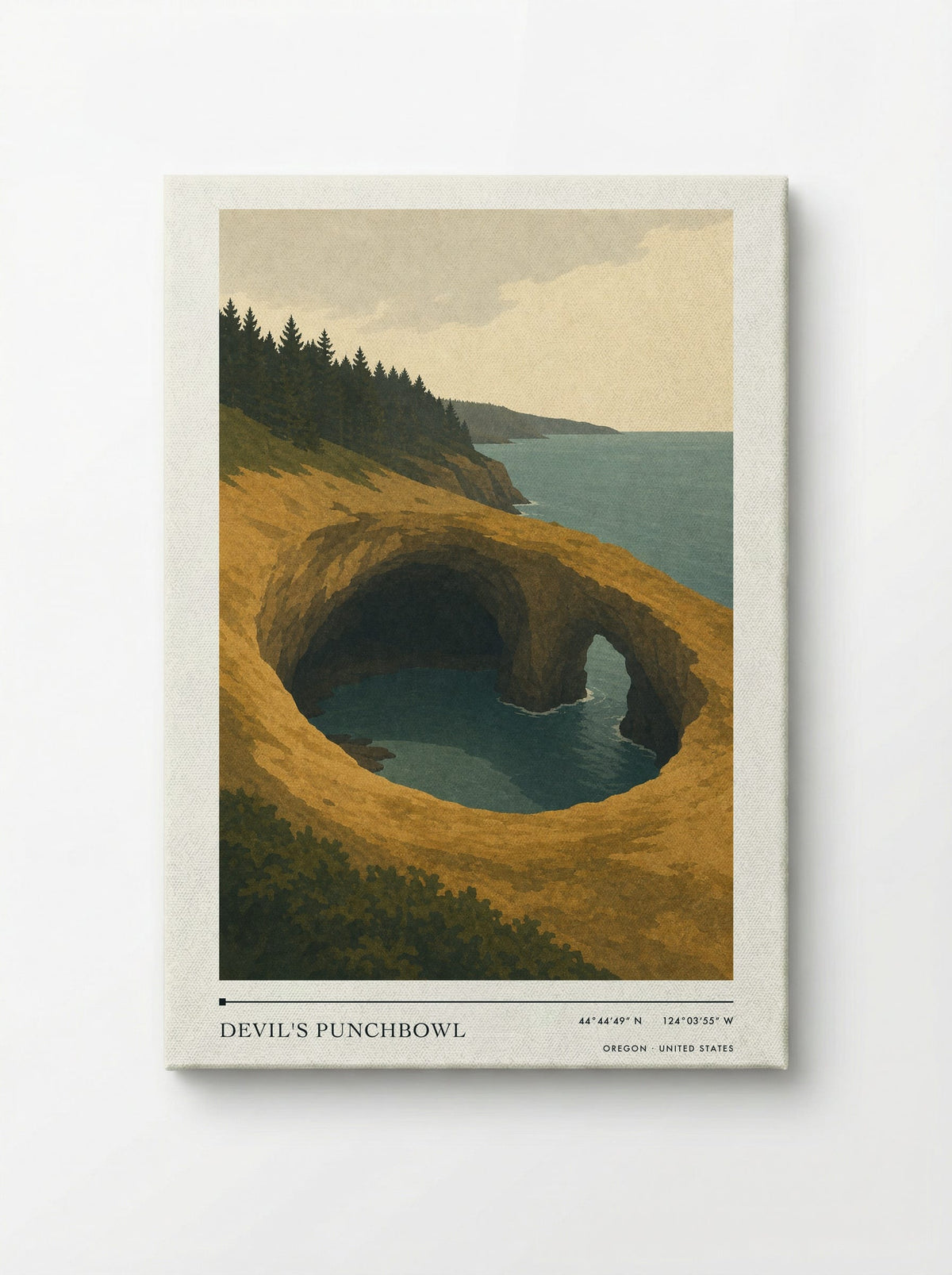 Devil's Punchbowl Travel Poster Artwork - Canvas