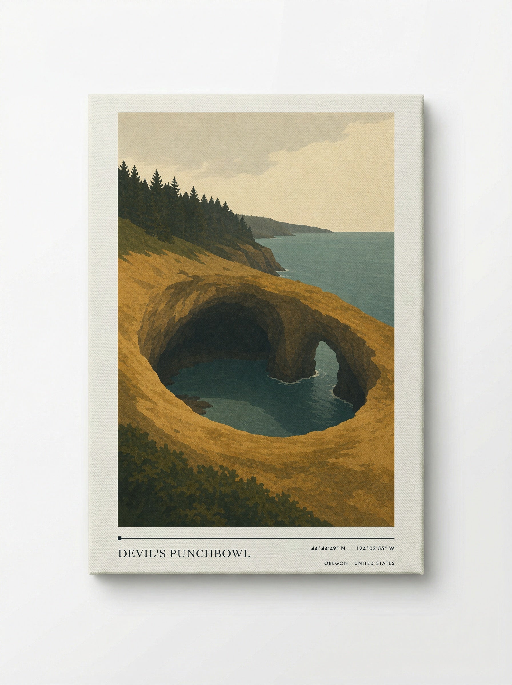 Devil's Punchbowl Travel Poster Artwork - Canvas