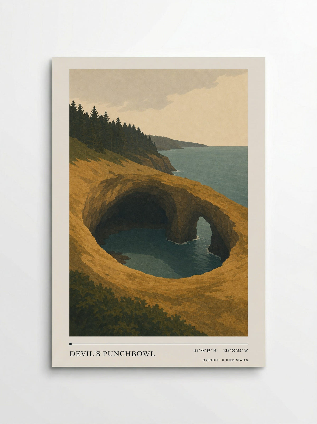 Devil's Punchbowl travel poster print