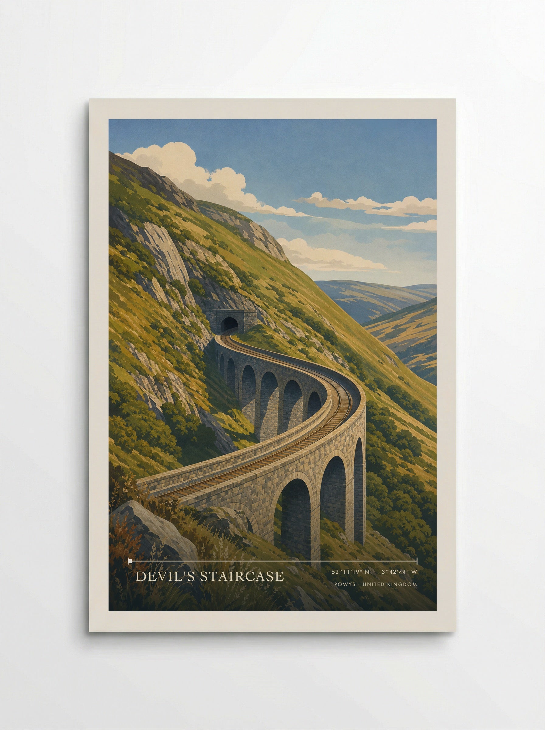 Devil's Staircase Powys United Kingdom Travel Poster - Poster