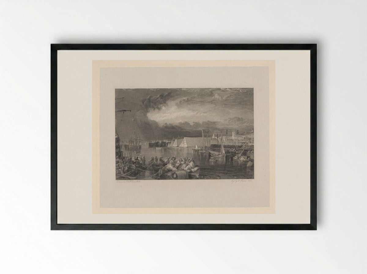 Devonport and Dockyards, Devonshire - Thomas Jeavons - Framed Print Black