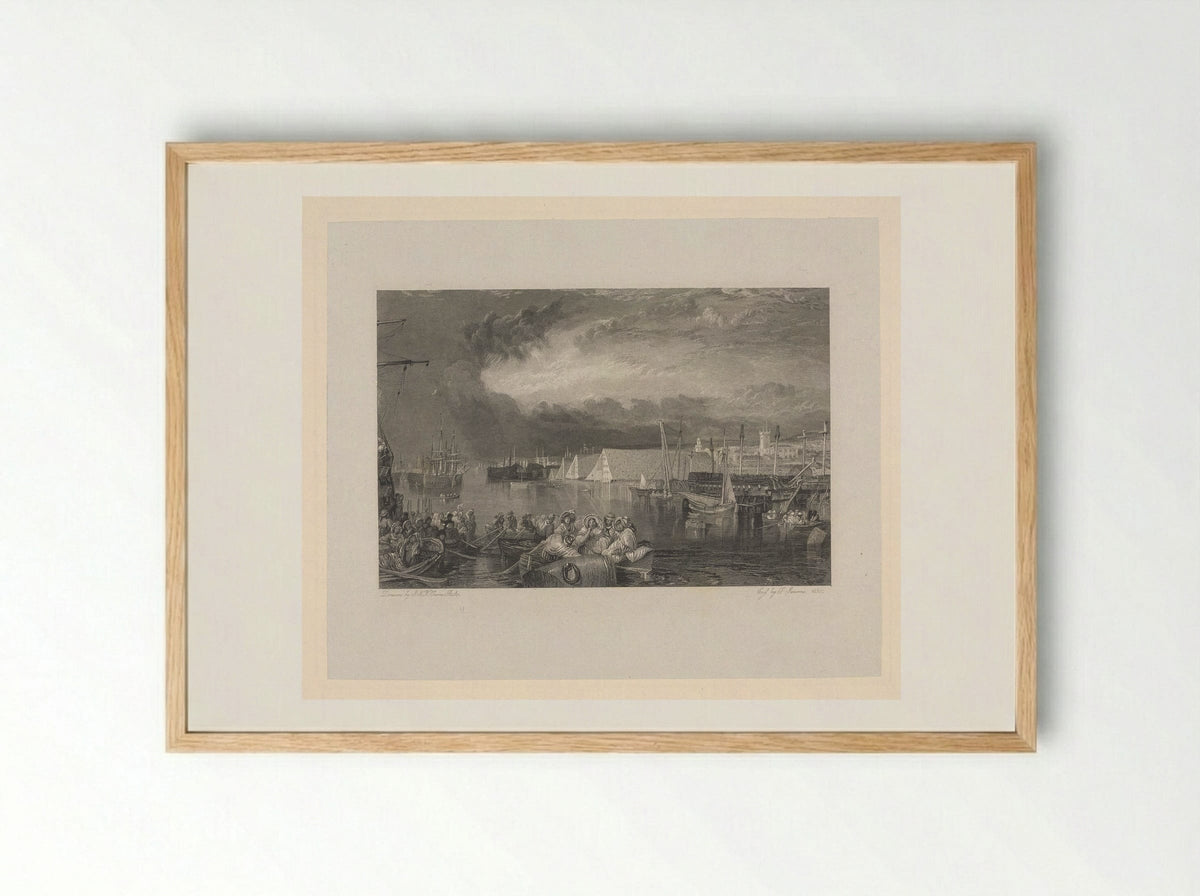 Devonport and Dockyards, Devonshire - Thomas Jeavons - Framed Print Wood