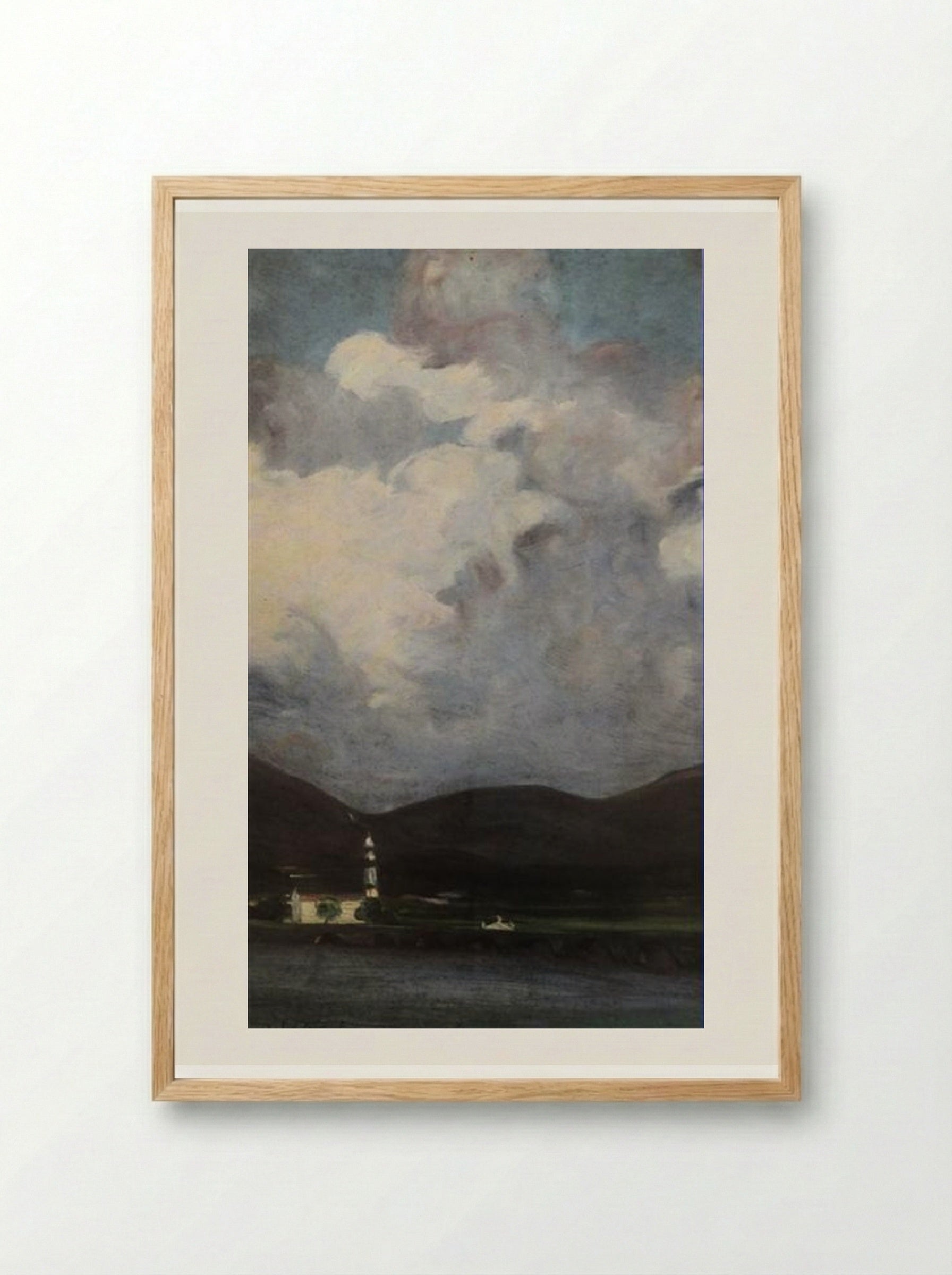 Dia de Chuva em Ponte de Lima - António Carneiro - Framed Print Wood