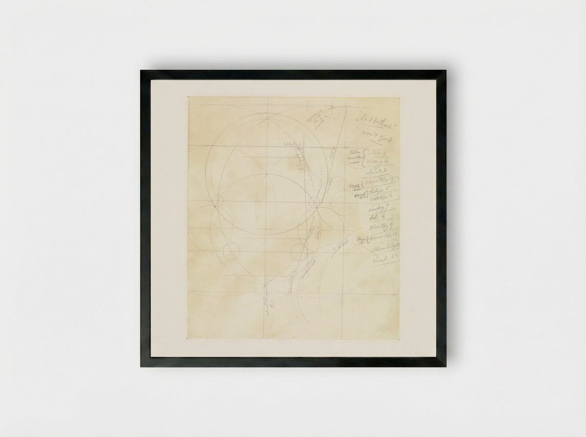 Diagram met cirkels (Design Study) - Theo Colenbrander - Framed Print Black