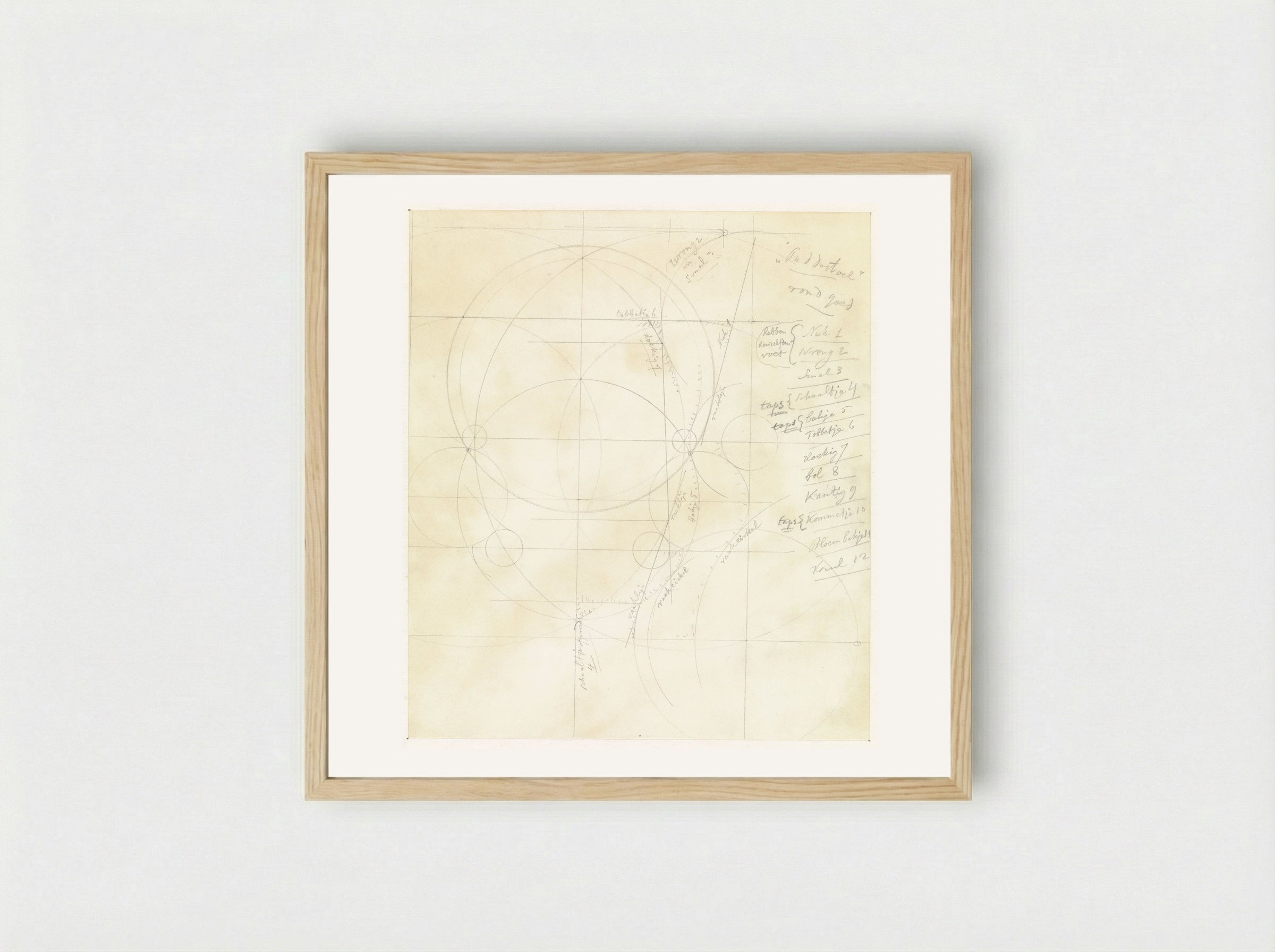 Diagram met cirkels (Design Study) - Theo Colenbrander - Framed Print Wood