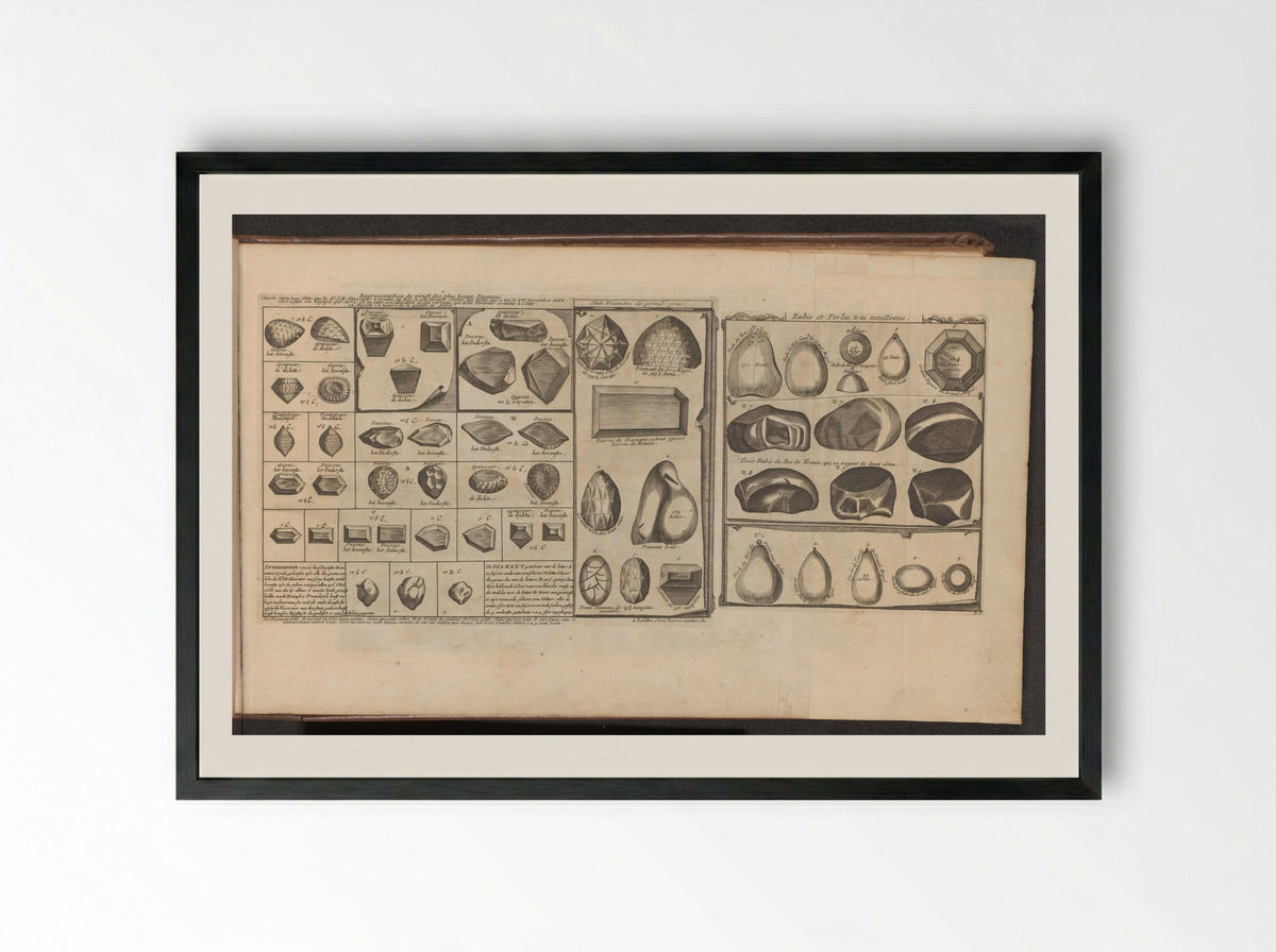 Diamanten, robijnen en parels - Romeyn de Hooghe - Framed Print Black