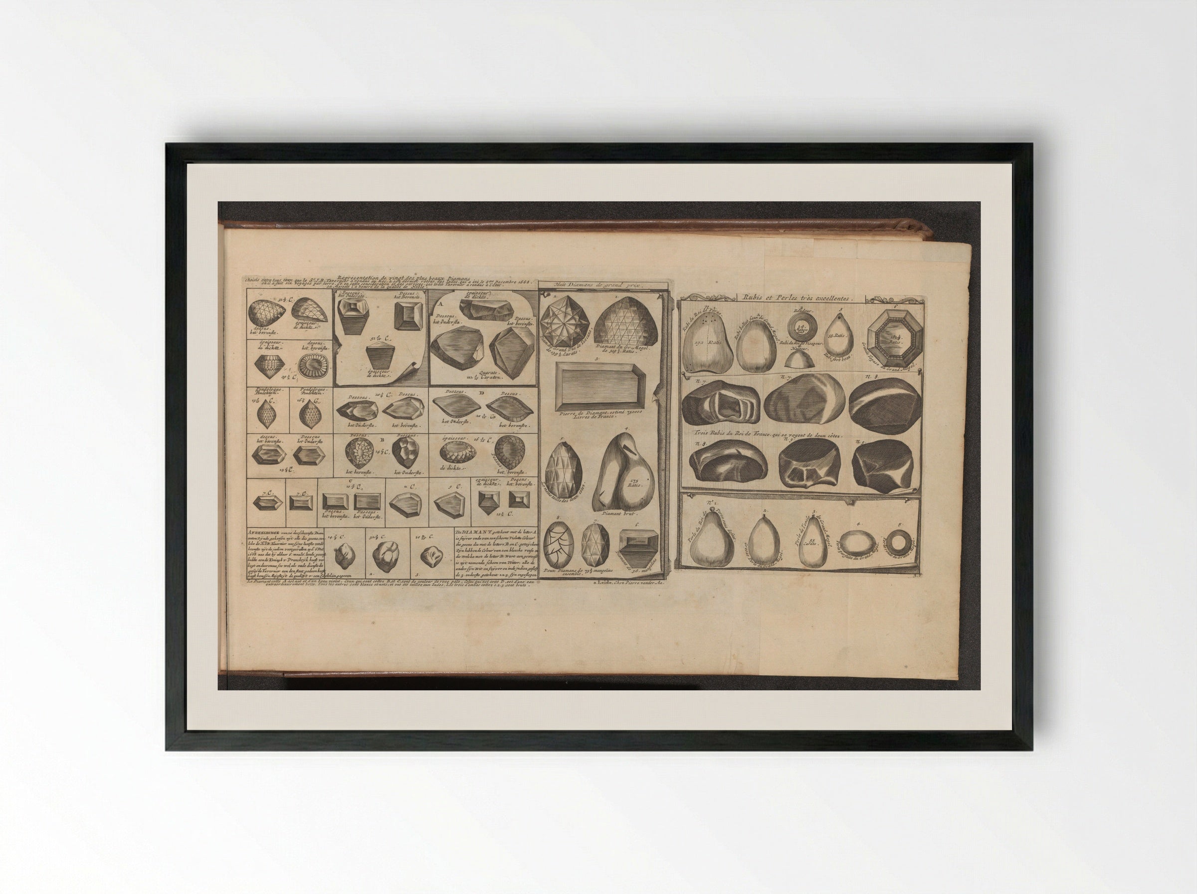 Diamanten, robijnen en parels - Romeyn de Hooghe - Framed Print Black