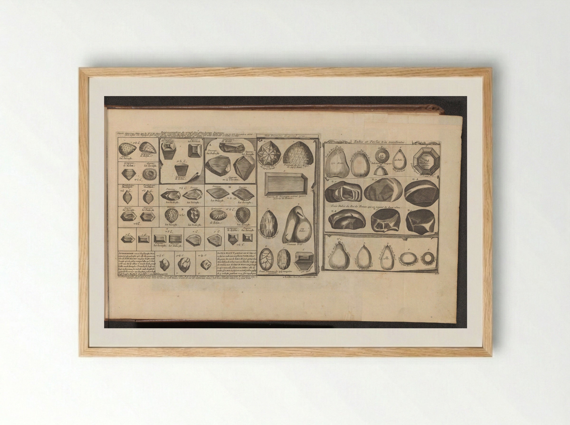 Diamanten, robijnen en parels - Romeyn de Hooghe - Framed Print Wood