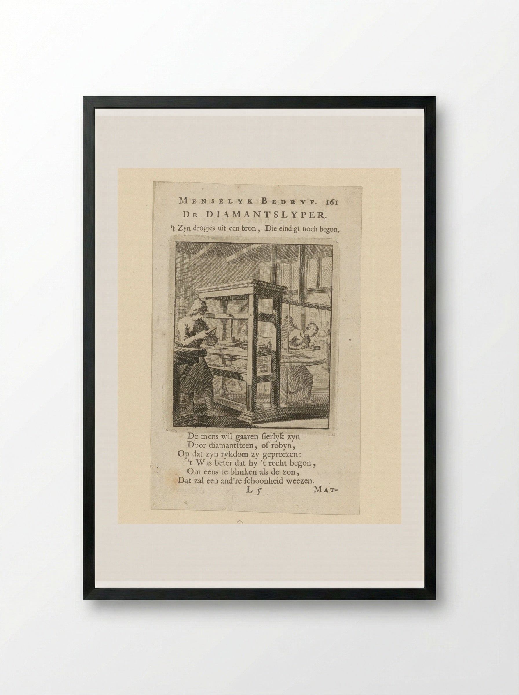 Diamantslijper - Cornelis van der Sys - Framed Print Black