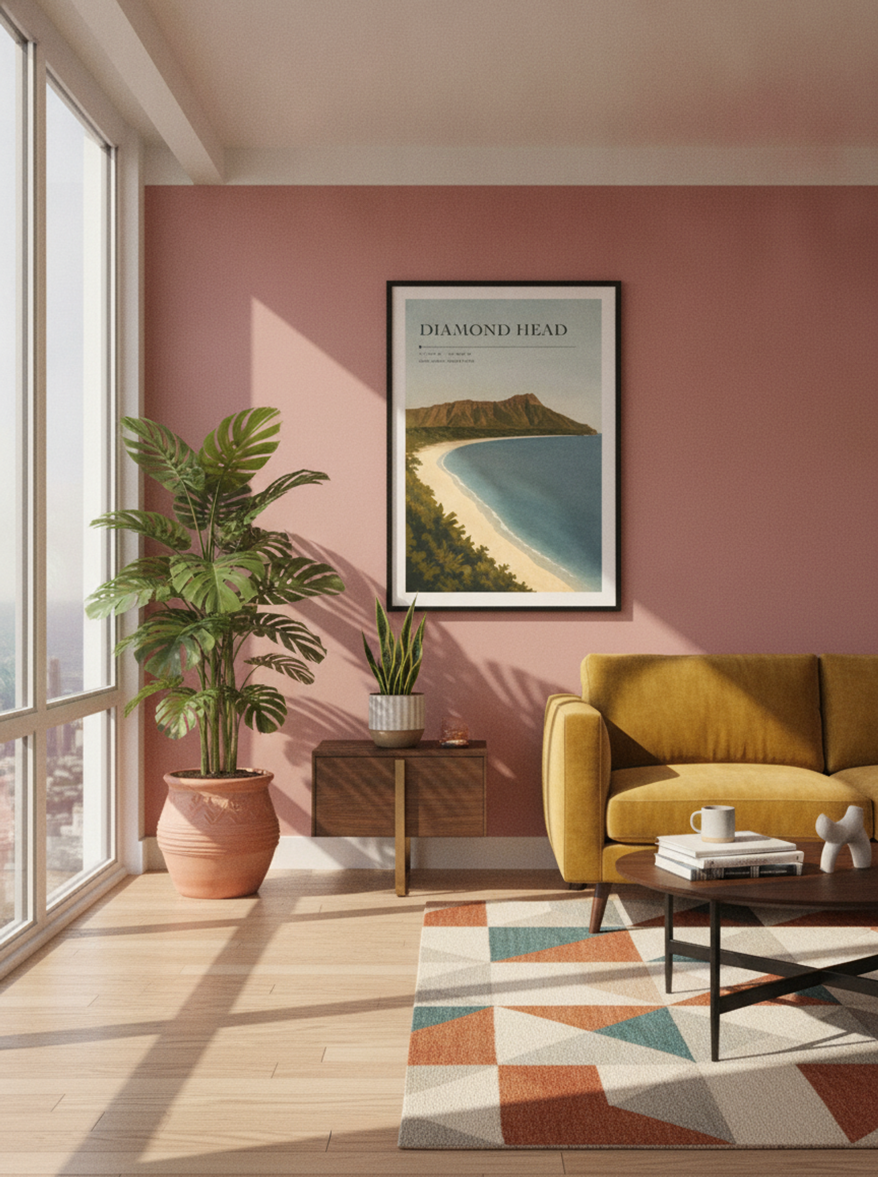 Diamond Head Travel Poster Artwork - Lifestyle