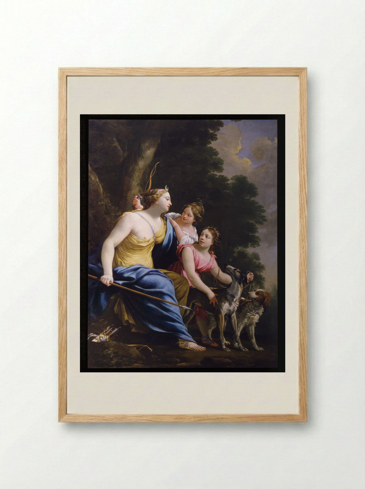 Diana Leaving for the Hunt - Simon Vouet - Framed Print Wood