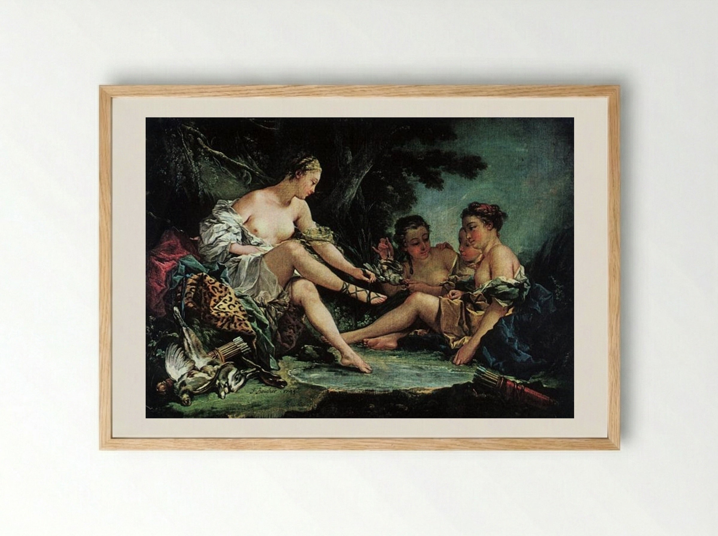 Diana after the Hunt - François Boucher - Framed Print Wood