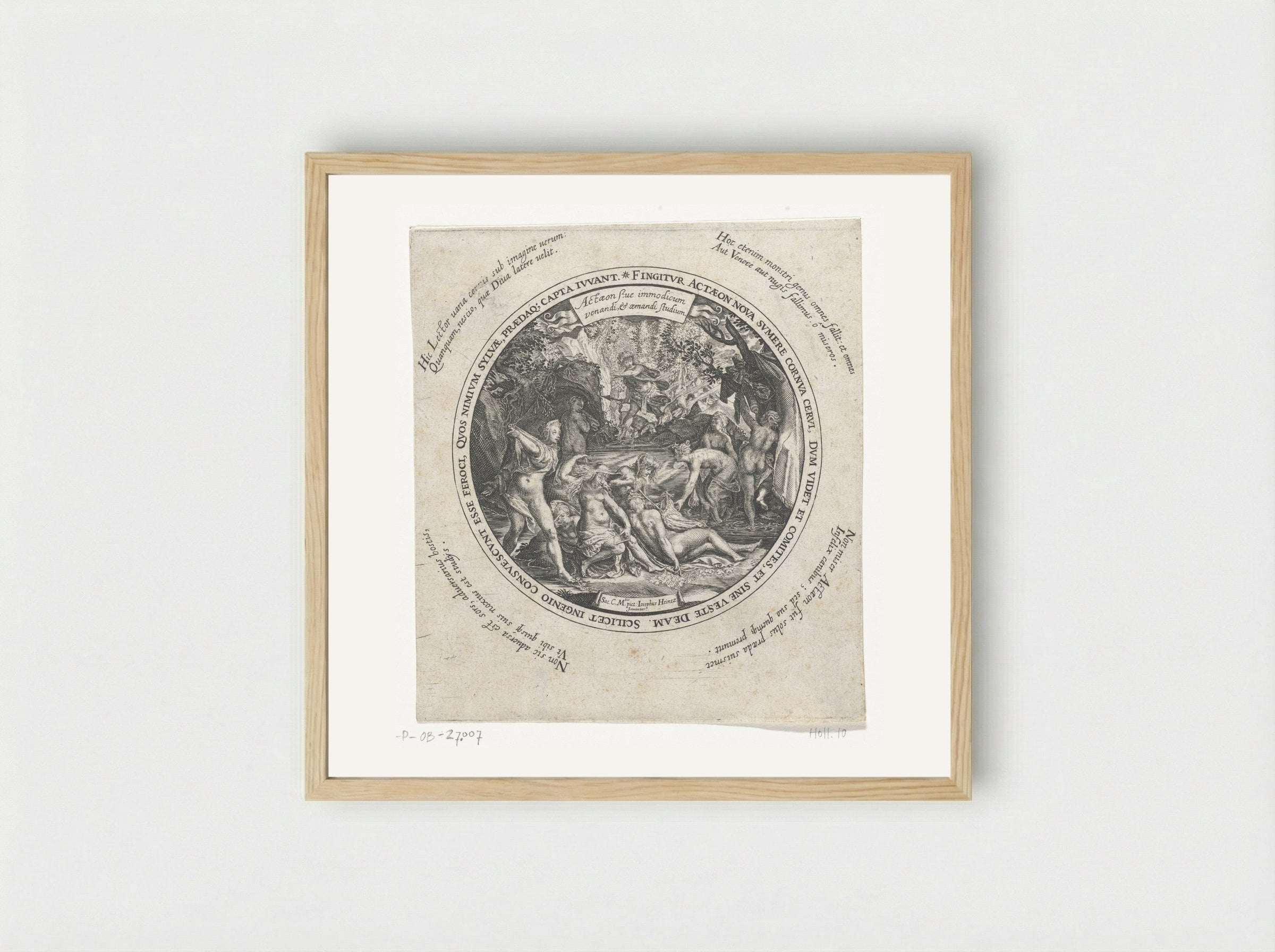 Diana and Actaeon - Johann Theodor de Bry - Framed Print Wood