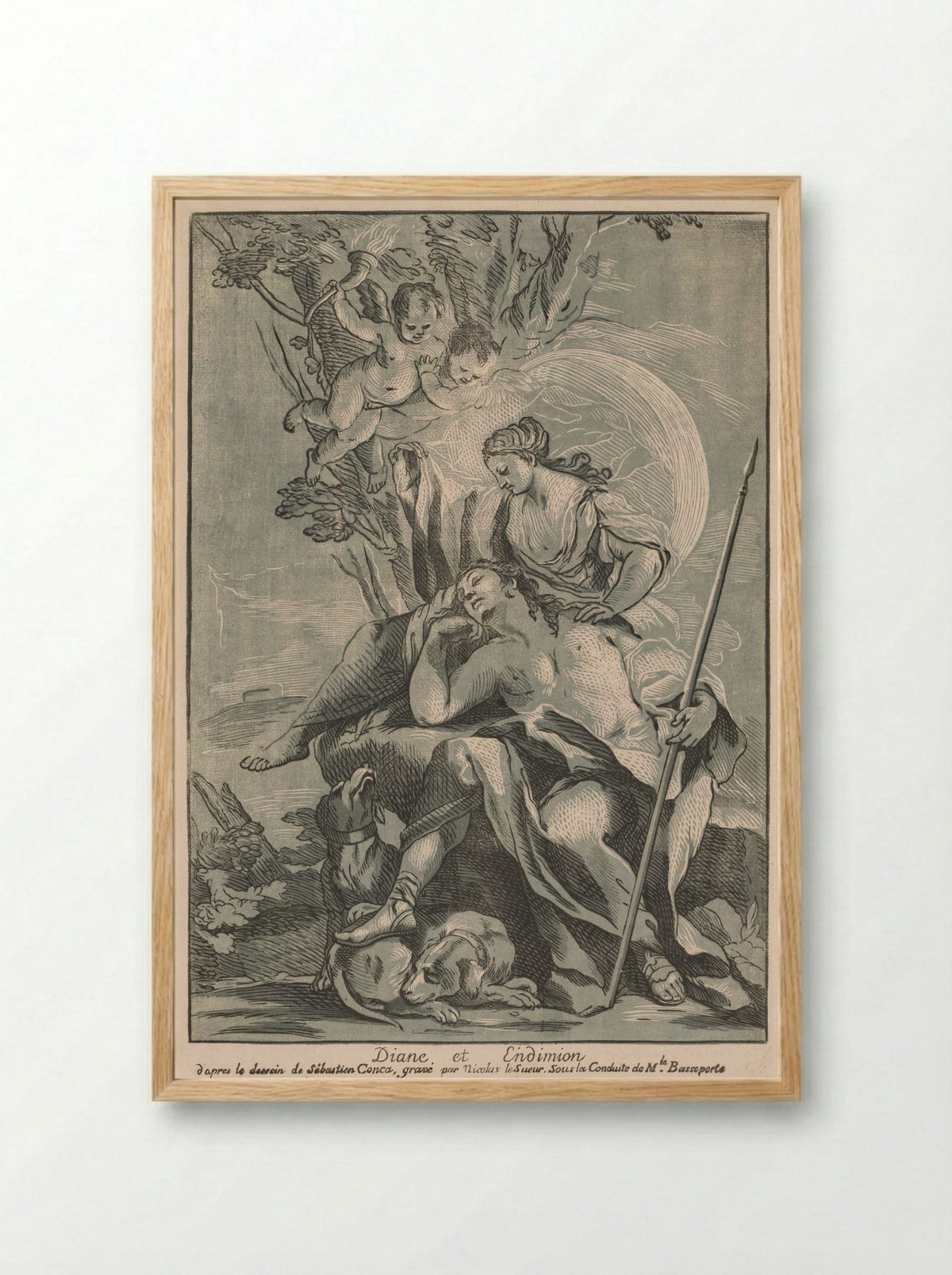 Diana and Endymion - Nicolas Le Sueur - Framed Print Wood