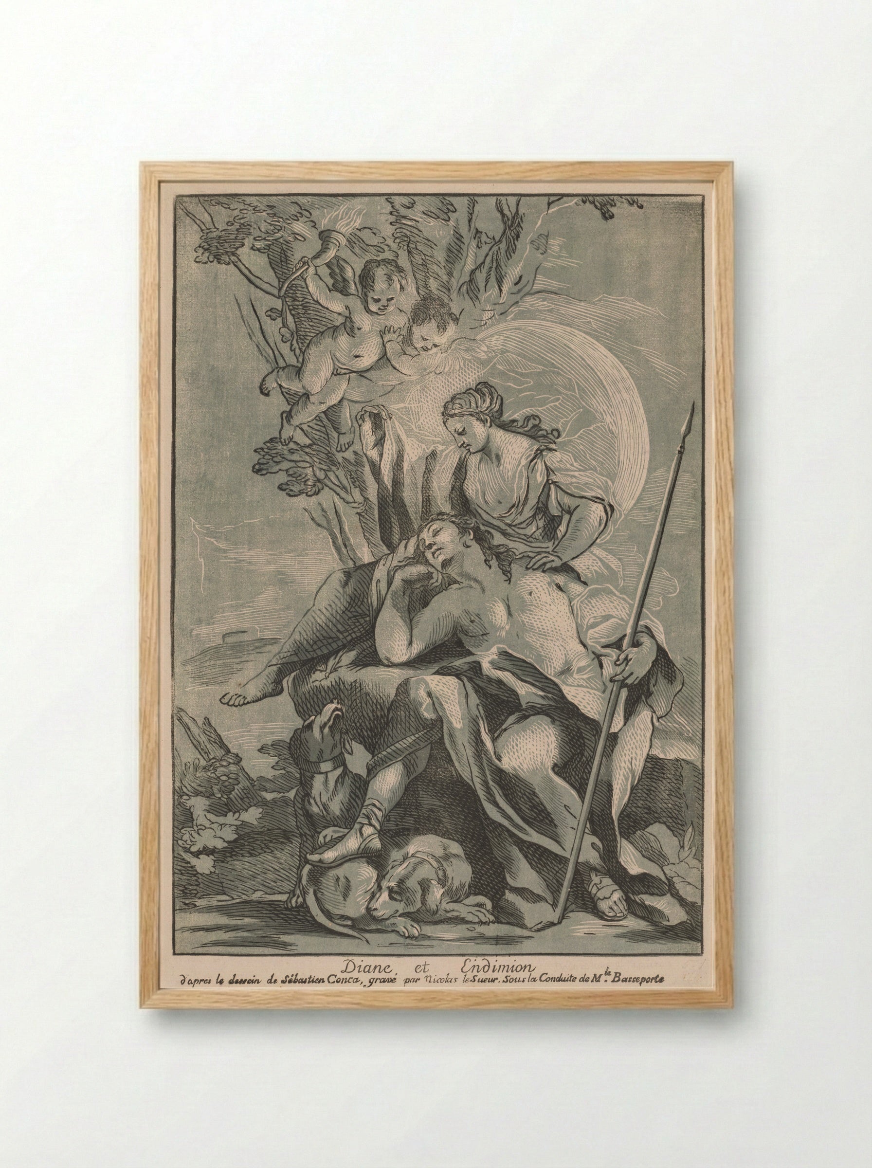 Diana and Endymion - Nicolas Le Sueur - Framed Print Wood