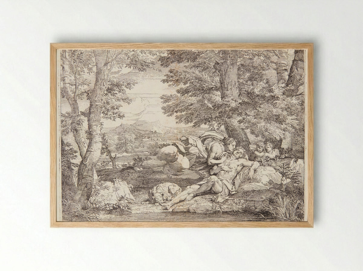Diana and Endymion - Frans de Neve - Framed Print Wood