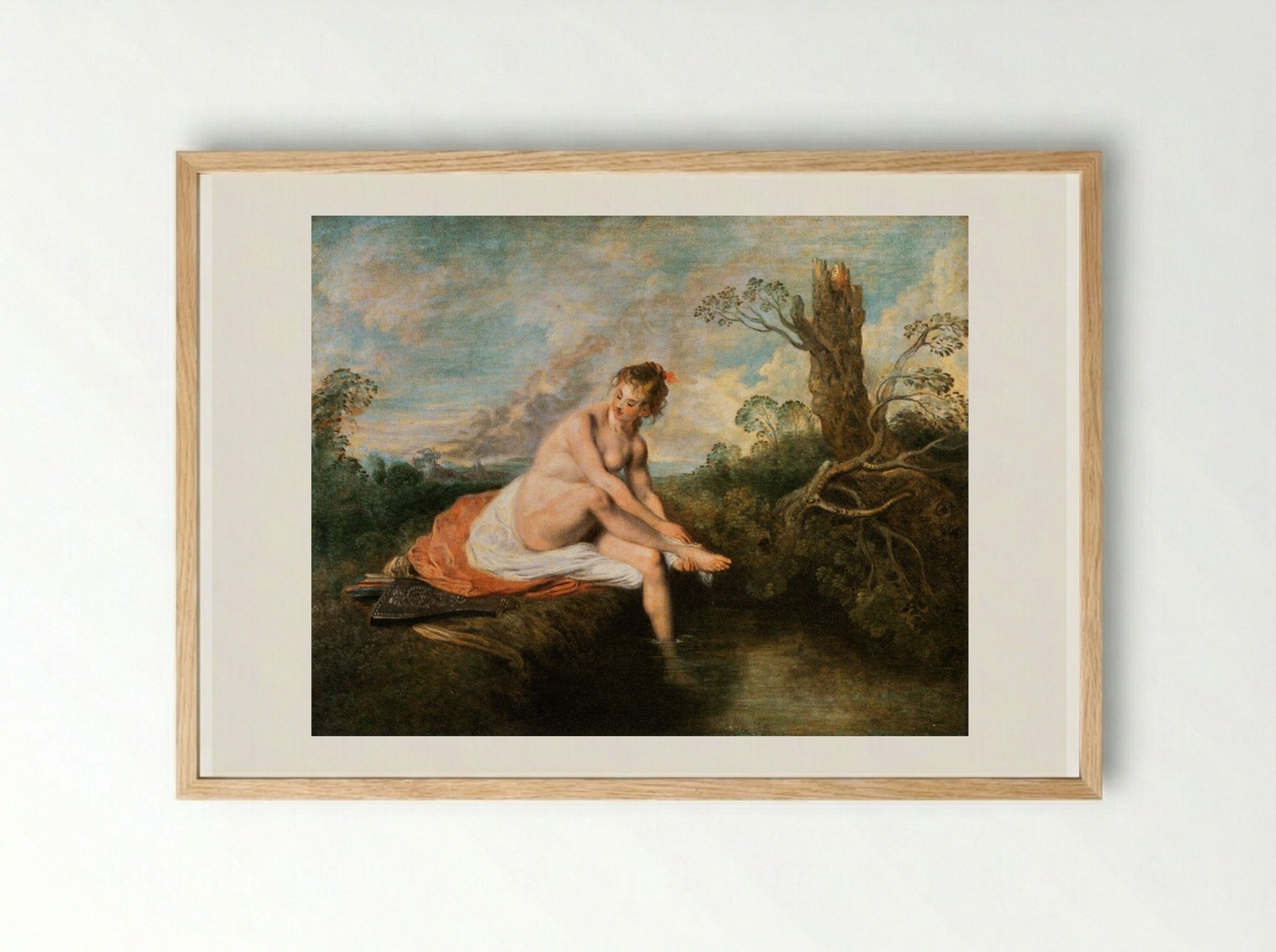 Diana at her Bath - Antoine Watteau - Framed Print Wood