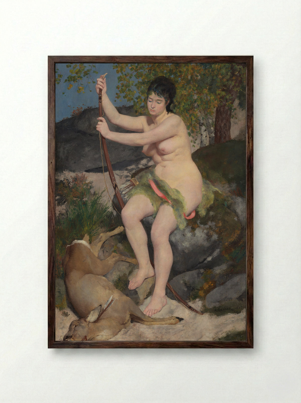 Diana - Pierre-Auguste Renoir - Framed Print Dark Wood