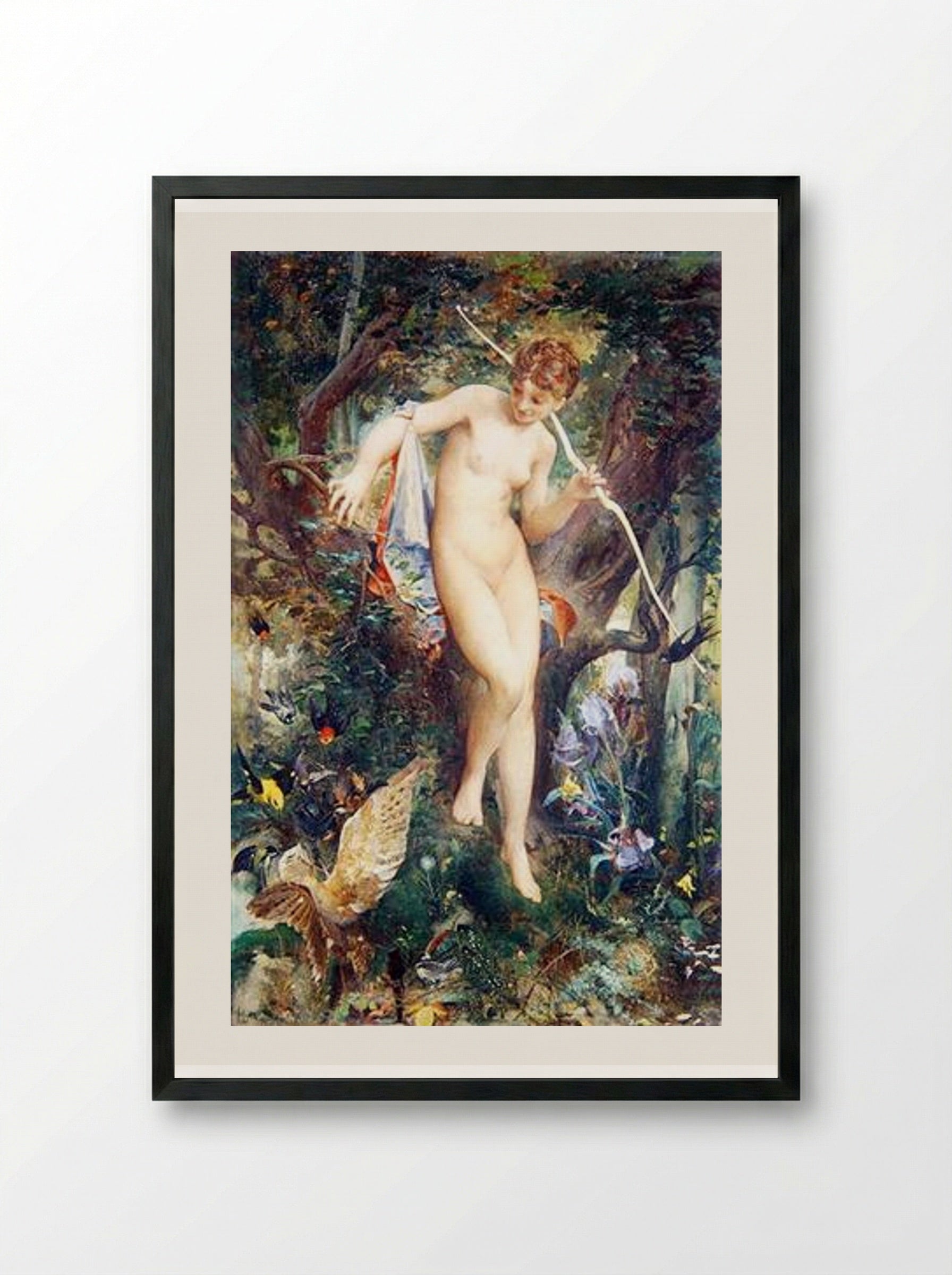 Diane - Luc-Olivier Merson - Framed Print Black