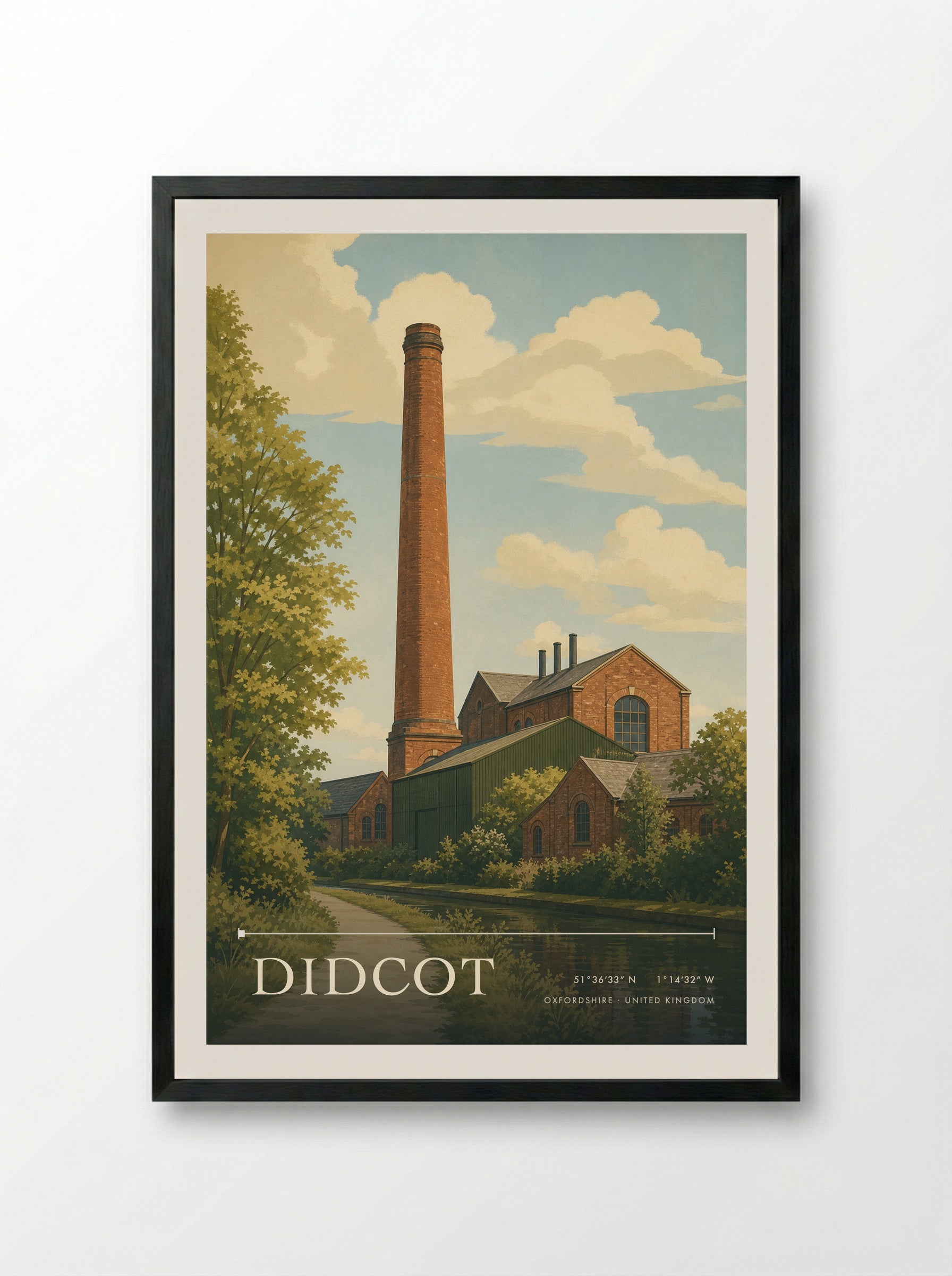 Didcot Oxfordshire United Kingdom Travel Poster - Framed Print Black