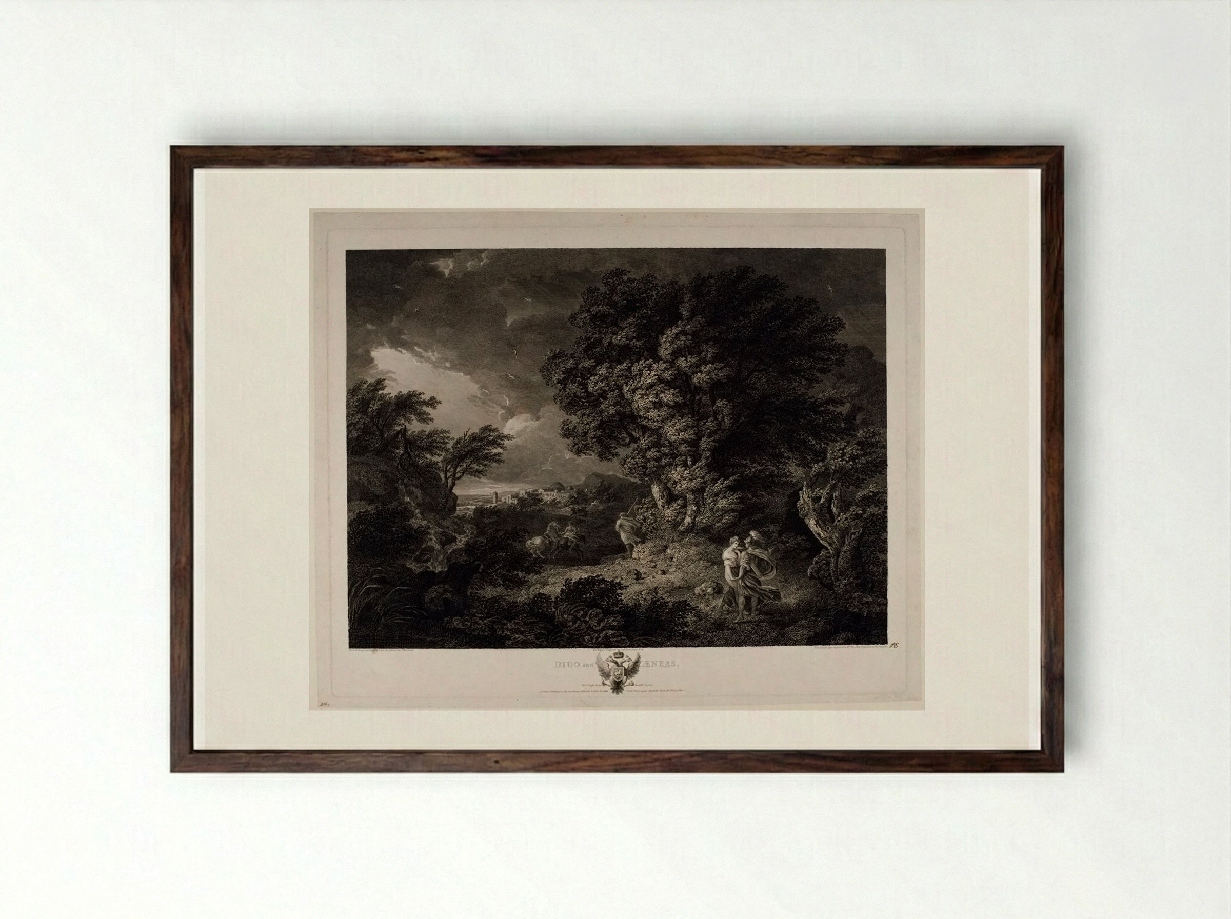 Dido and Aeneas - Francesco Bartolozzi - Framed Print Dark Wood