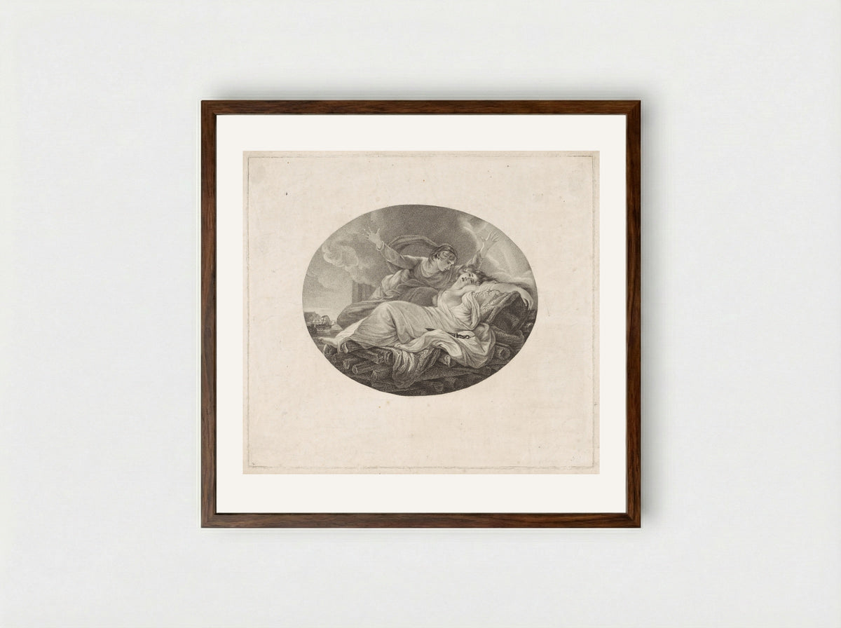 Dido on the Funeral Pyre - Willem van Senus - Framed Print Dark Wood