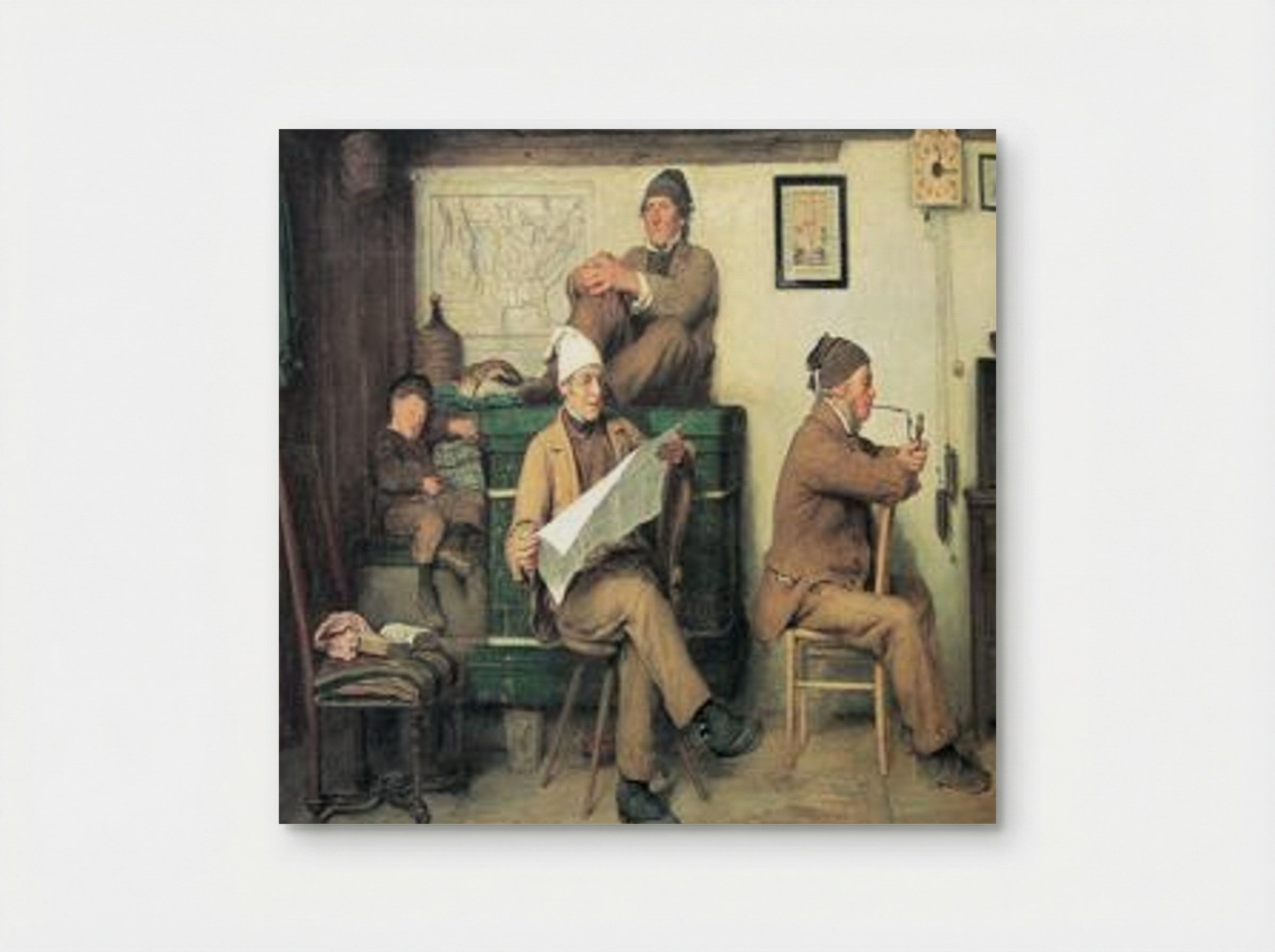 Die Bauern und die Zeitung - Albert Anker - Poster