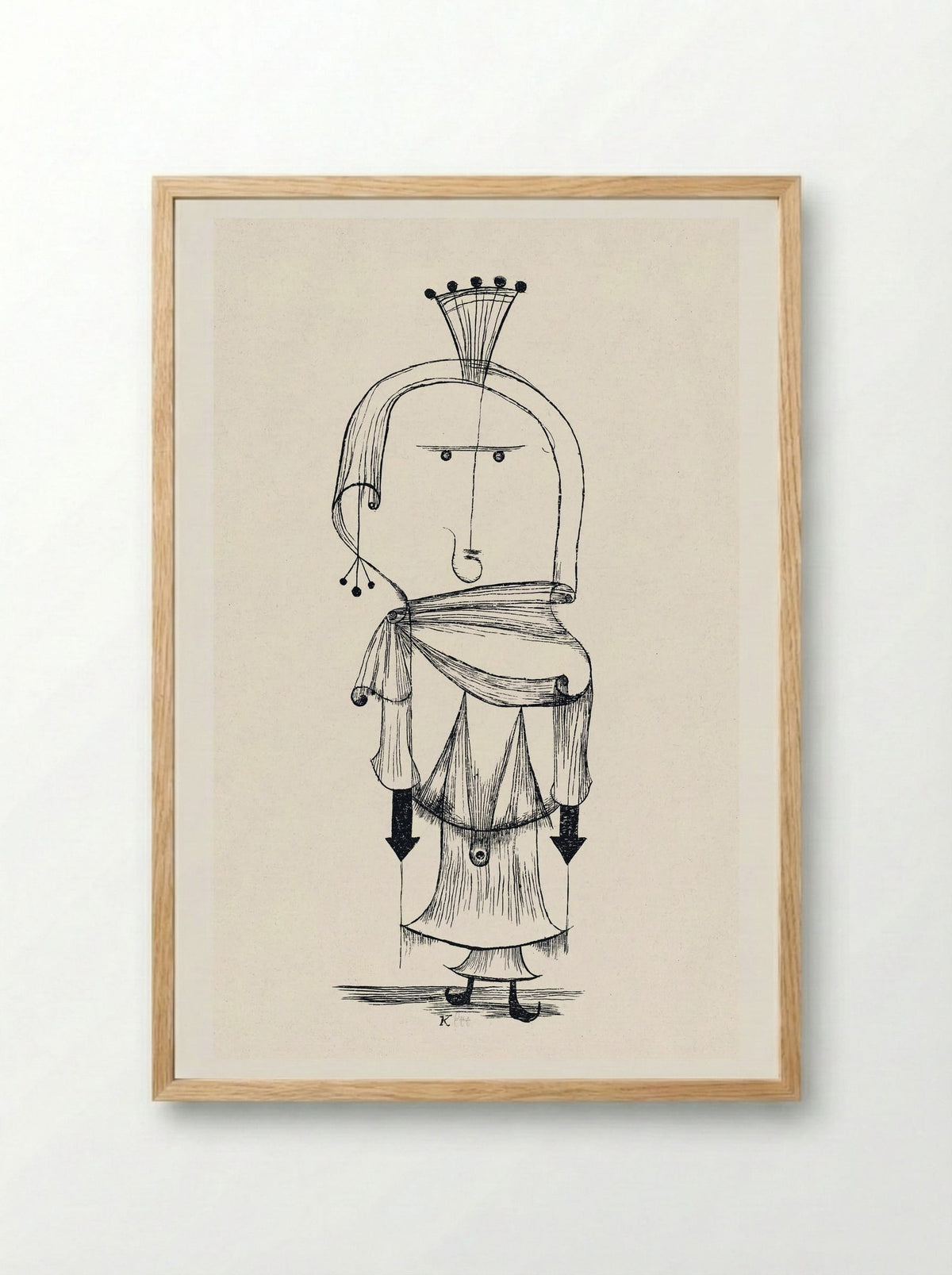 Die Hexe mit dem Kamm (Witch with a Comb) - Paul Klee - Framed Print Wood