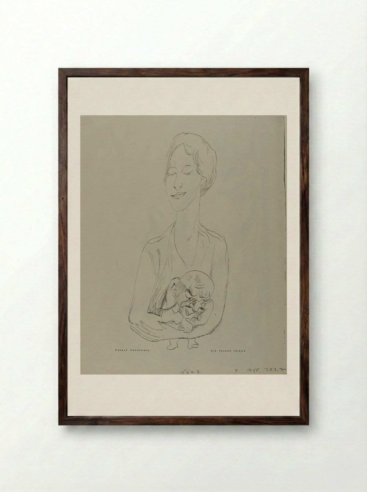 Die fromme Helene - Rudolf Grossmann - Framed Print Dark Wood