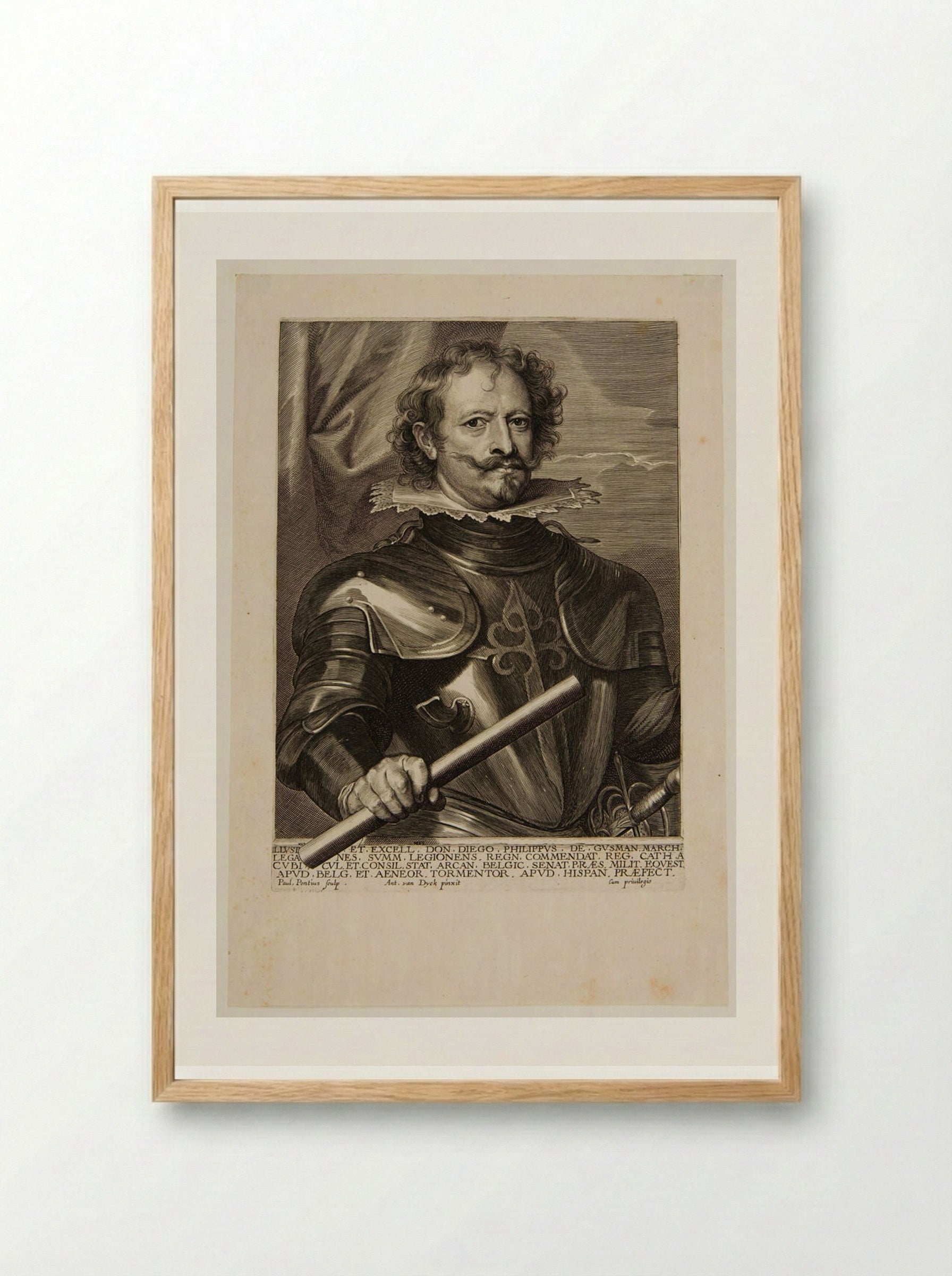 Diego Felipe de Guzman, Marques de Leganes - Paulus Pontius - Framed Print Wood