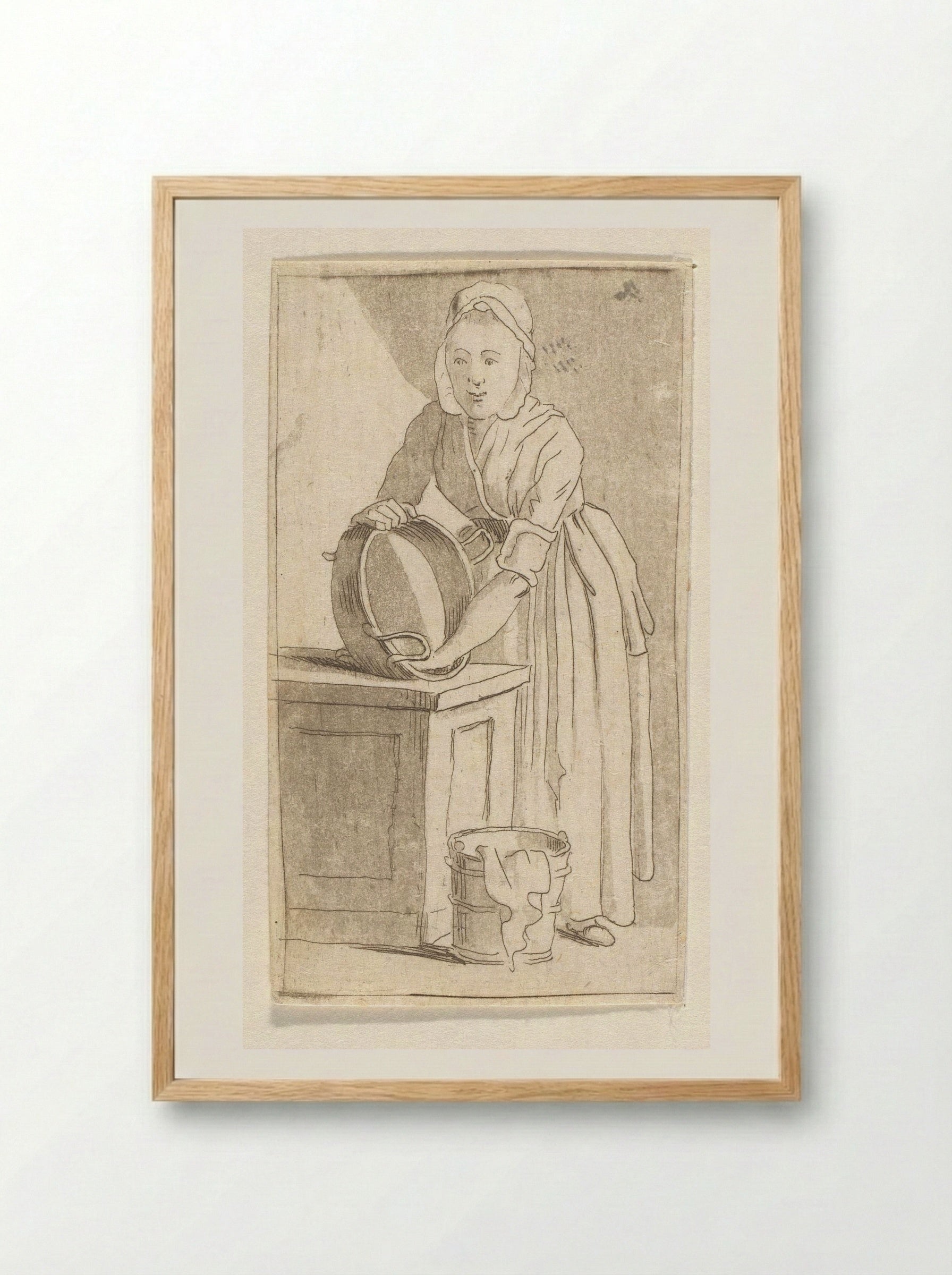 Dienstmeid - Anthonie van den Bos - Framed Print Wood