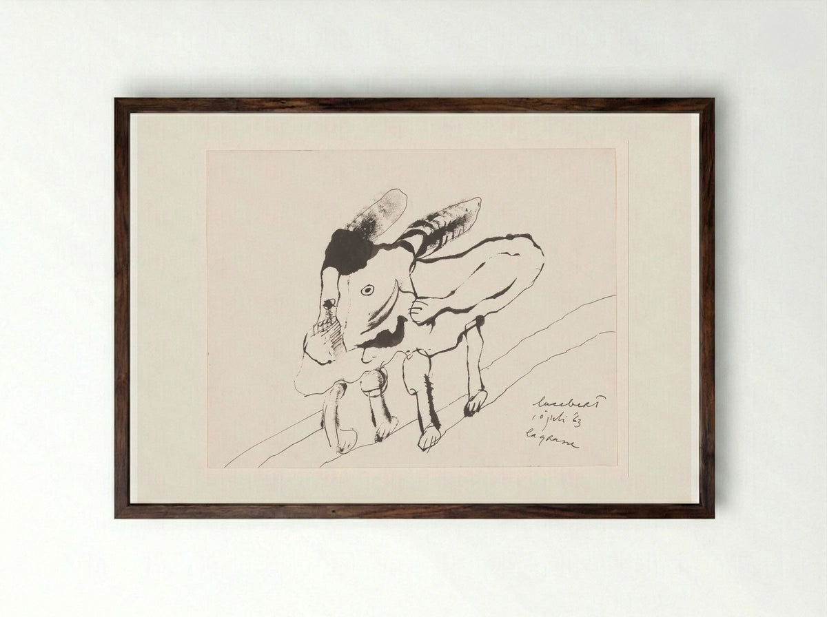 Dier met vijf benen - Lucebert - Framed Print Dark Wood