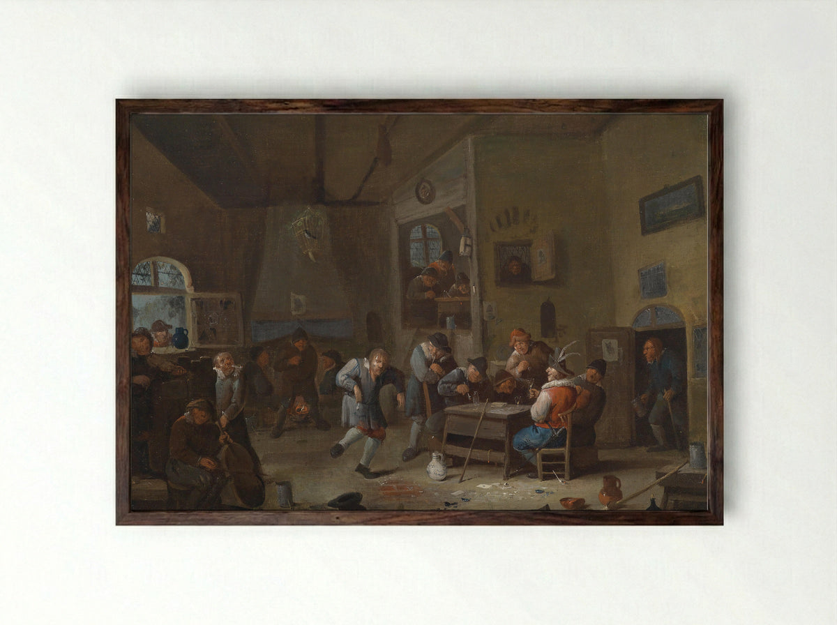 Dierensatire - Egbert van Heemskerck (II) - Framed Print Dark Wood