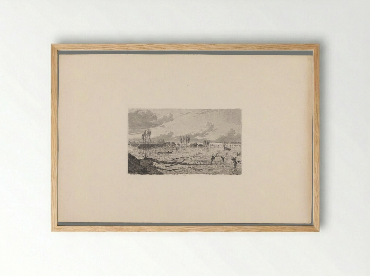 Dijkdoorbraak tussen Maren en Alem - George Andries Roth - Framed Print Wood