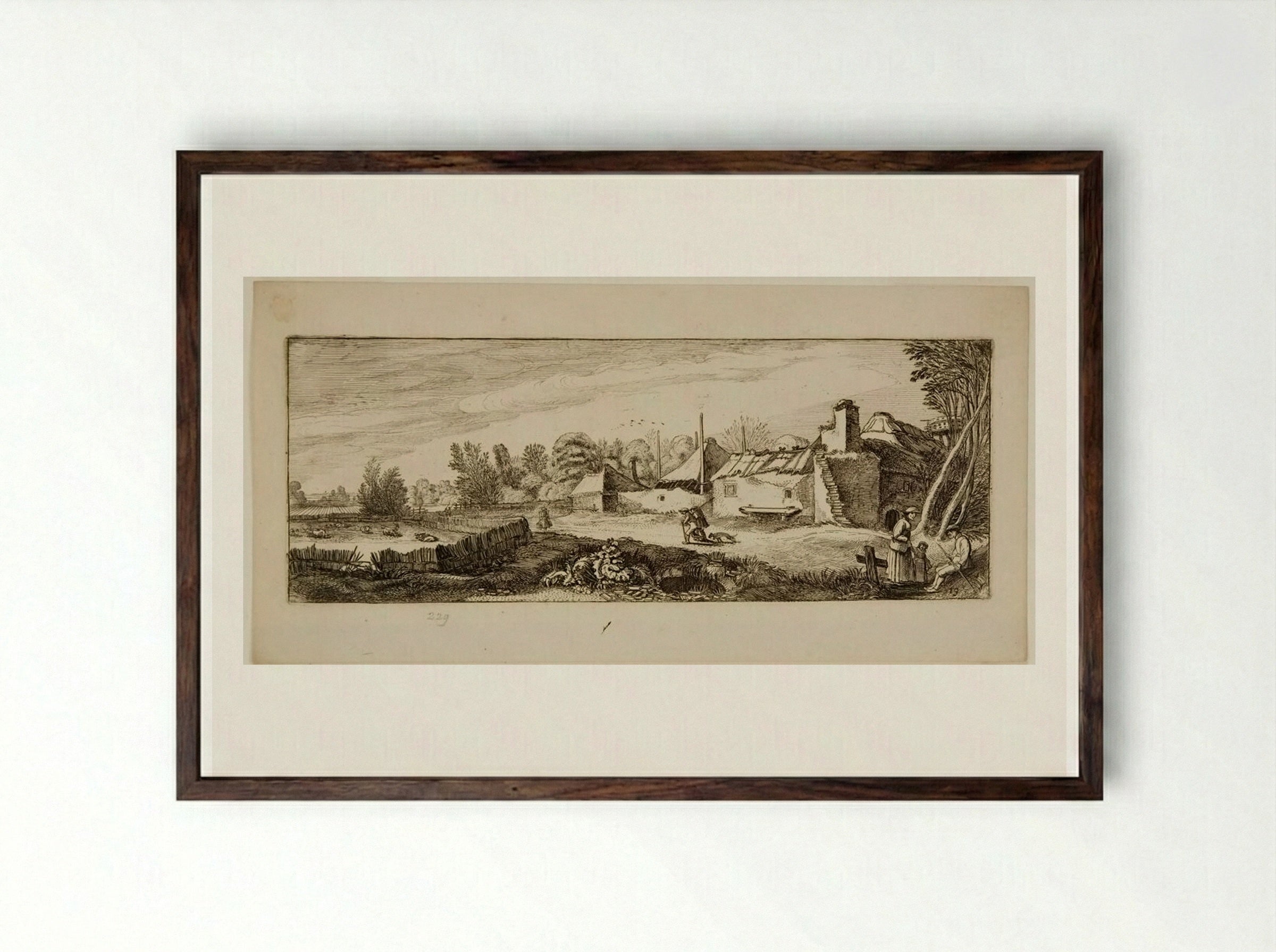 Dilapidated Farm - Jan van de Velde II - Framed Print Dark Wood