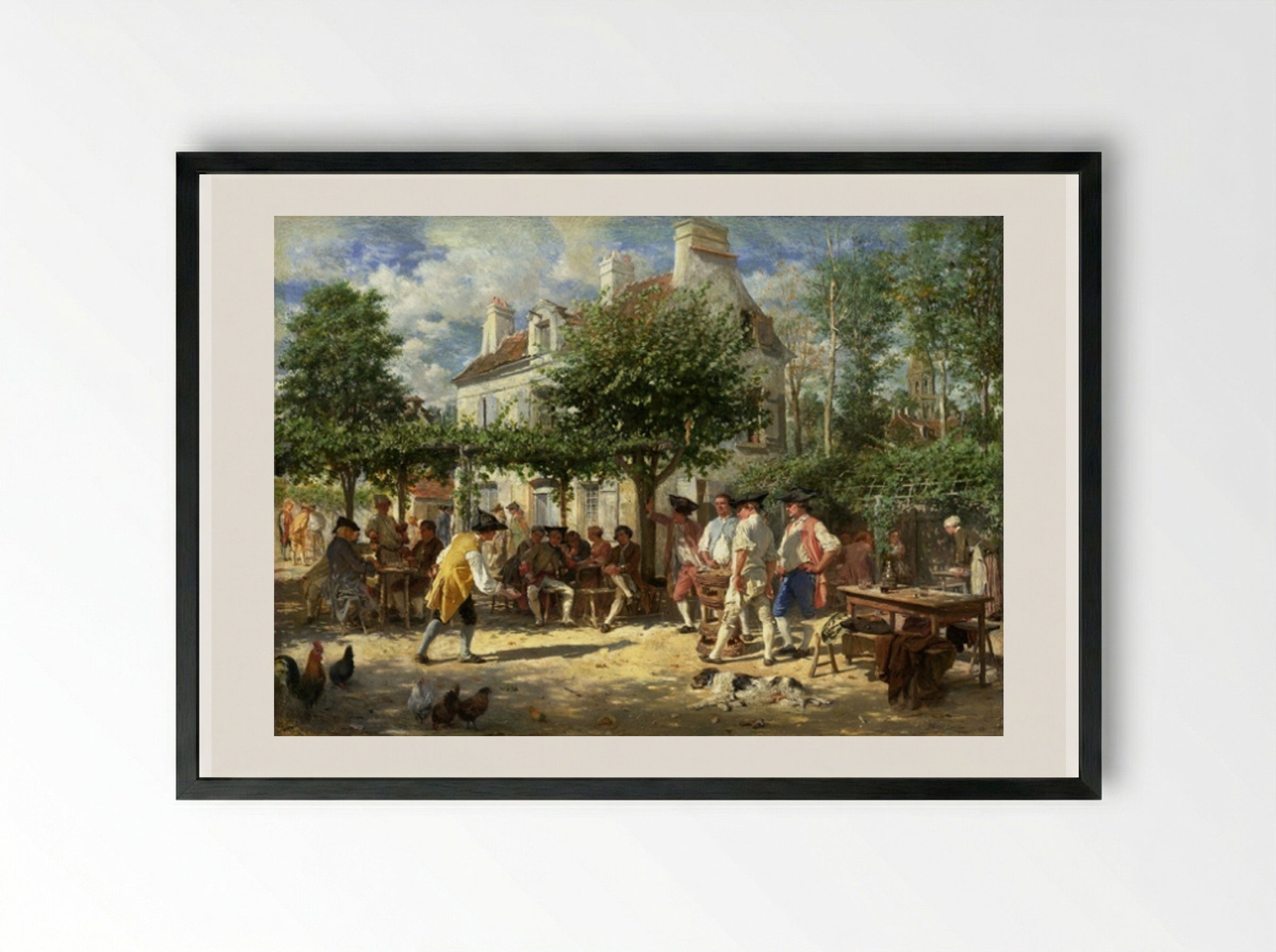 Dimanche à Poissy - Ernest Meissonier - Framed Print Black
