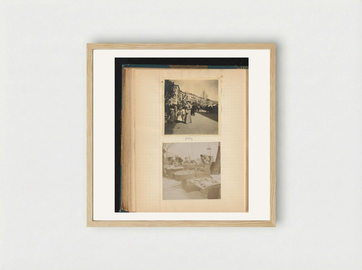 Dina (Dolly) Amelia van Emden at the Market in Ajaccio - Théodore van Lelyveld - Framed Print Wood